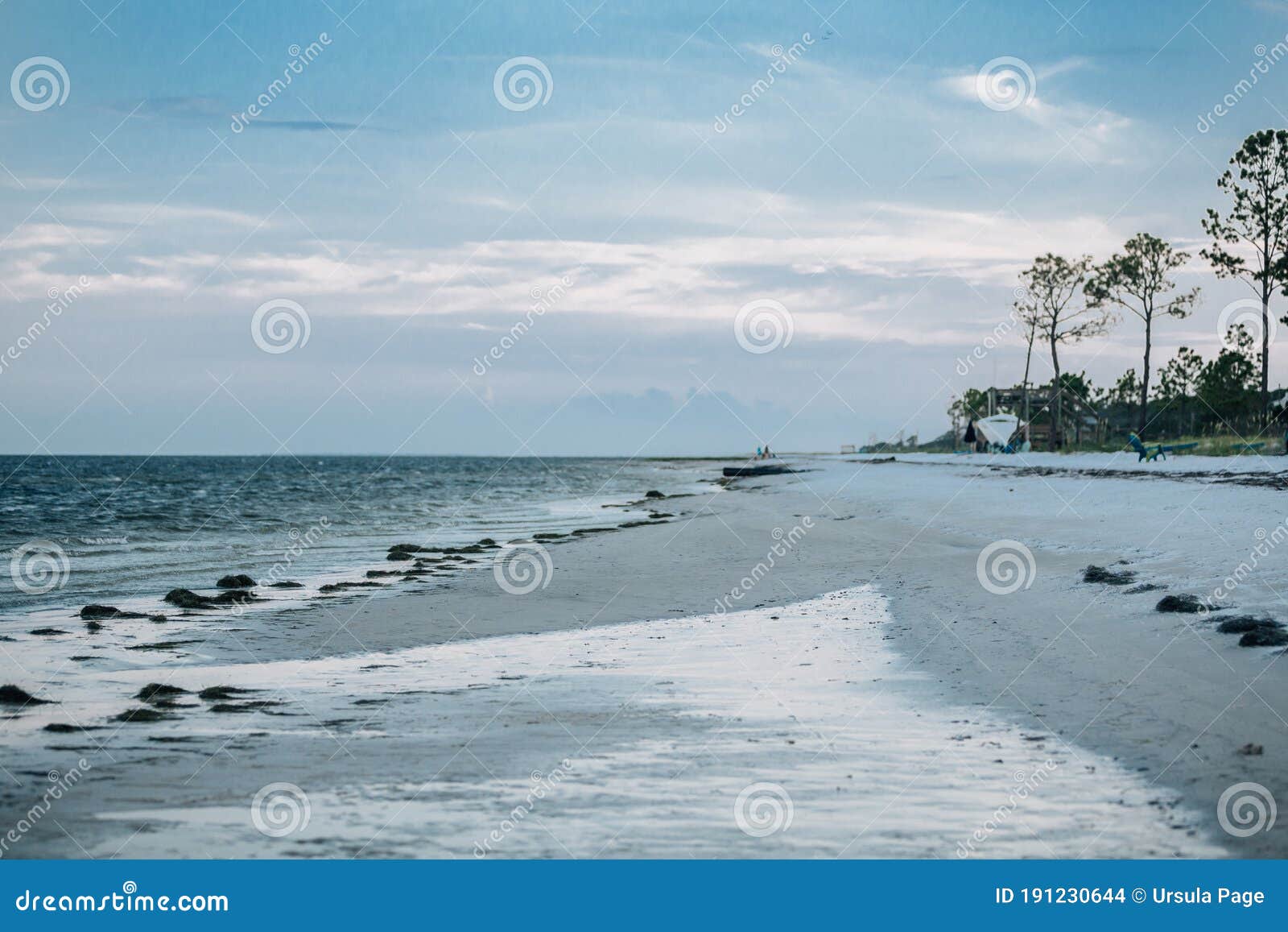 The Coastline at St. Teresa Beach on the Florida Panhandle As the Sun