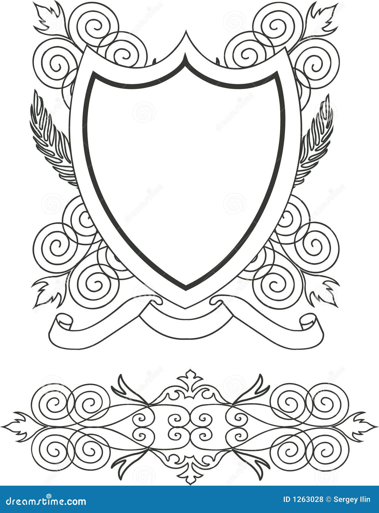 Coat of arms stock vector. Illustration of contour, fancy 1263028