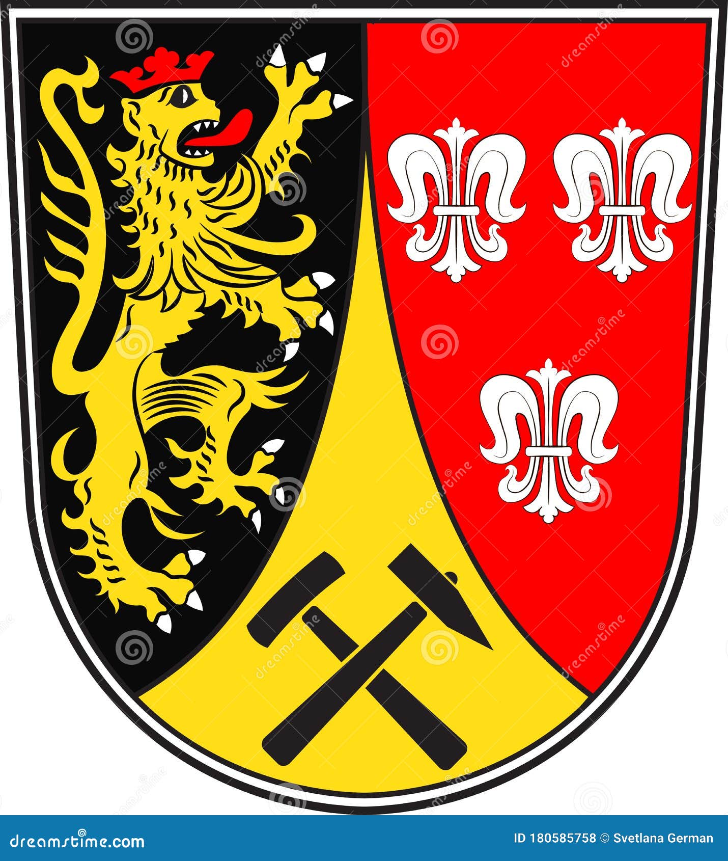 coat of arms of amberg-sulzbach in bavaria, germany