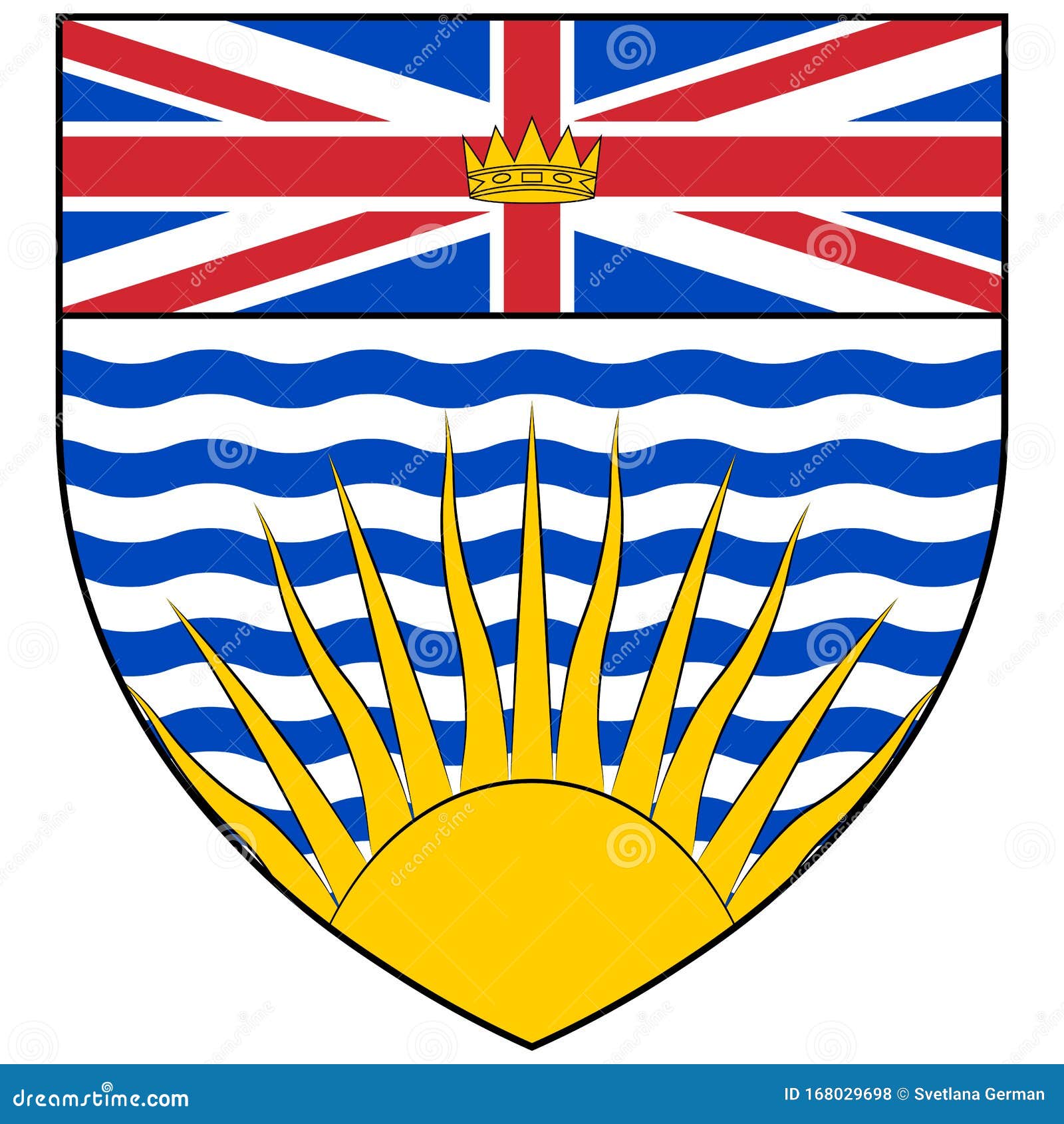 Coat of Arms of British Columbia in Canada Stock Vector - Illustration