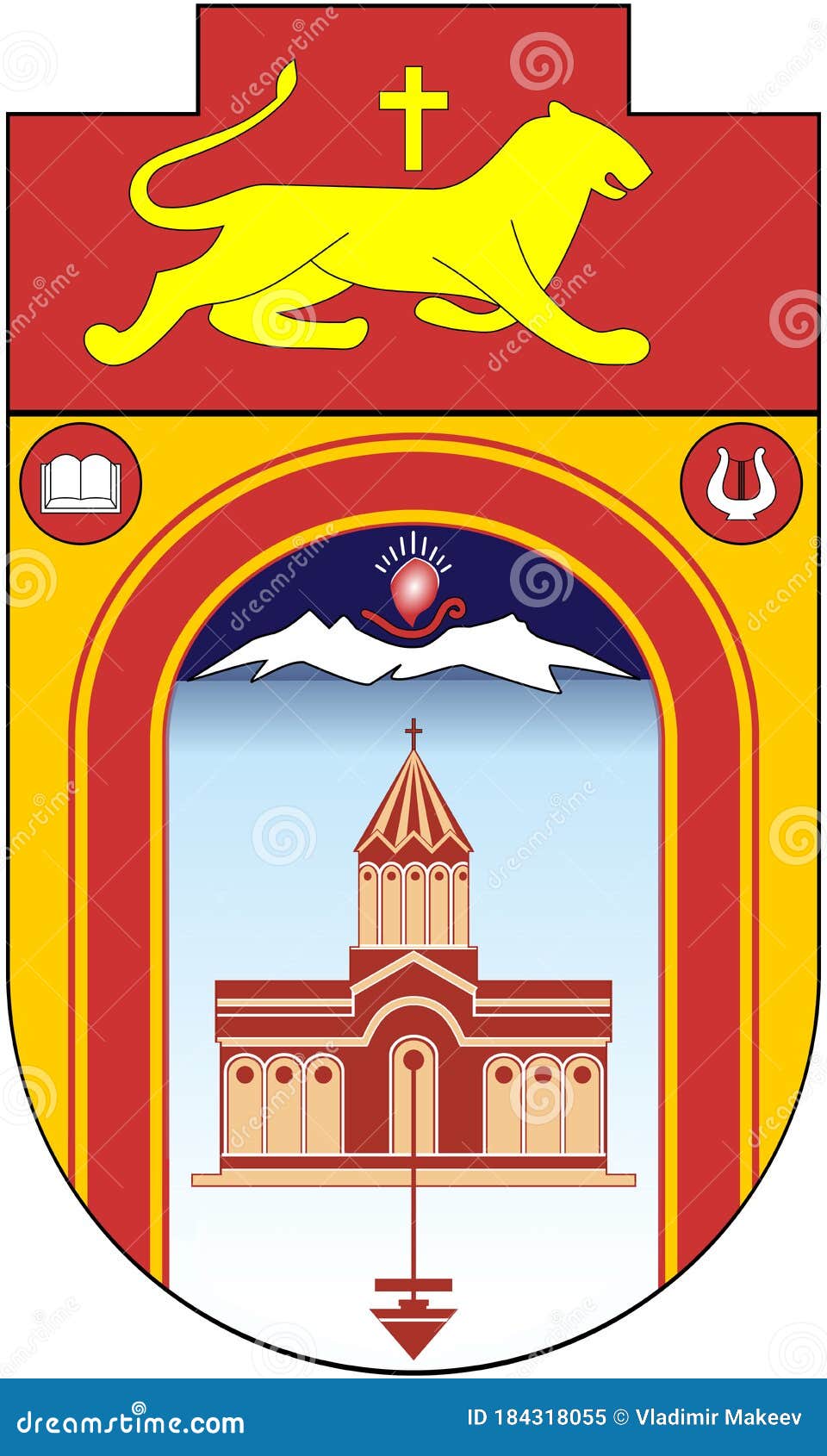 Sticker decal souvenir car coat arms shield city travel armenia Gyumri 