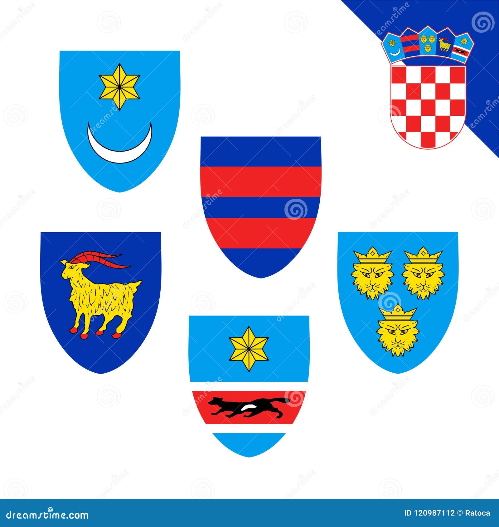 old croatian grb clipart