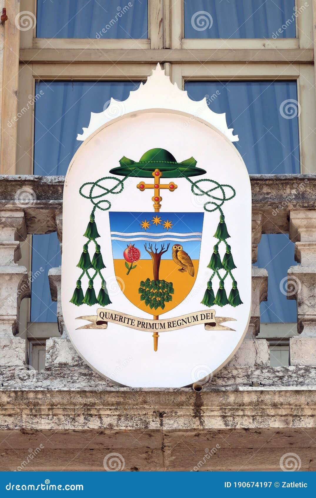 coat of arms of gianmarco busca bishop of mantua, italy