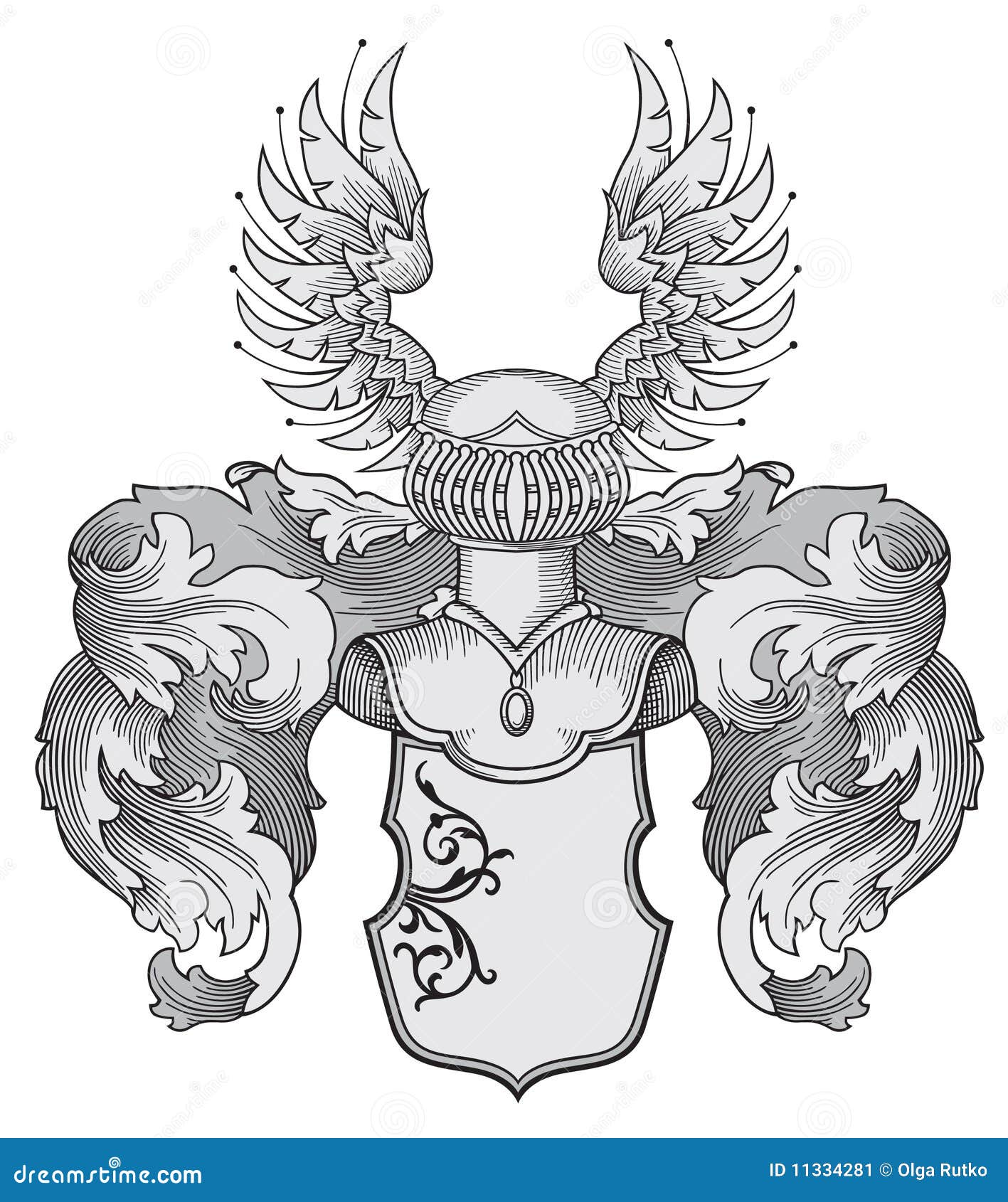 Coat of arms grey stock vector. Illustration of nobility - 11334281