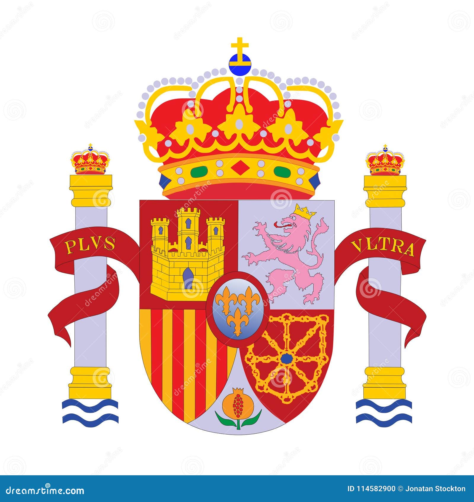 Coat of Arms of Spain. Emblem, National Symbol of Spain Stock ...