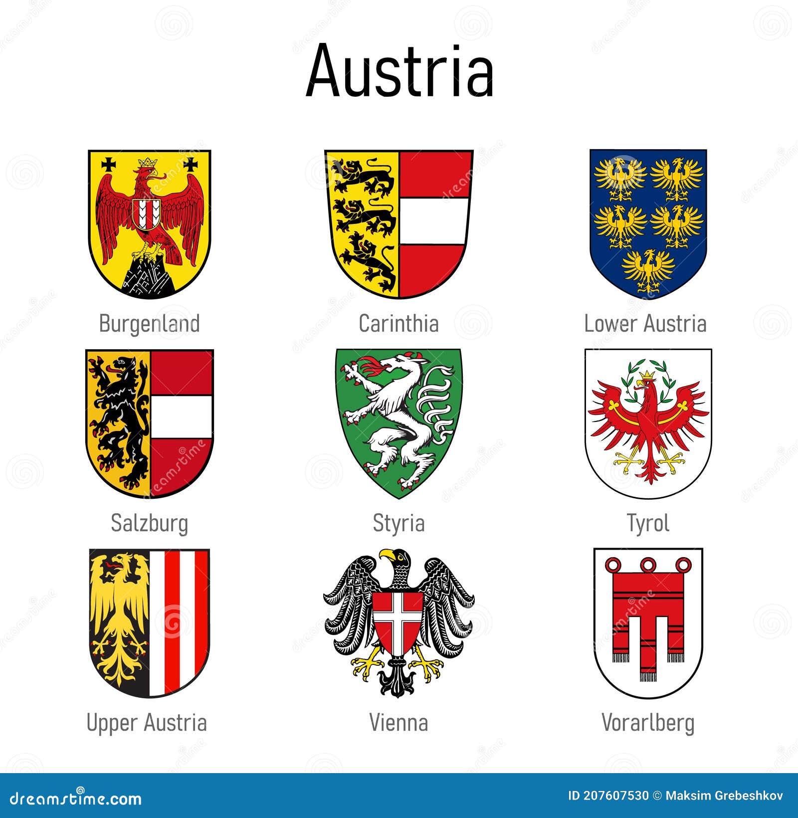 Vorarlberg Regions Map Highlighted On Austria Map Cartoon Vector ...