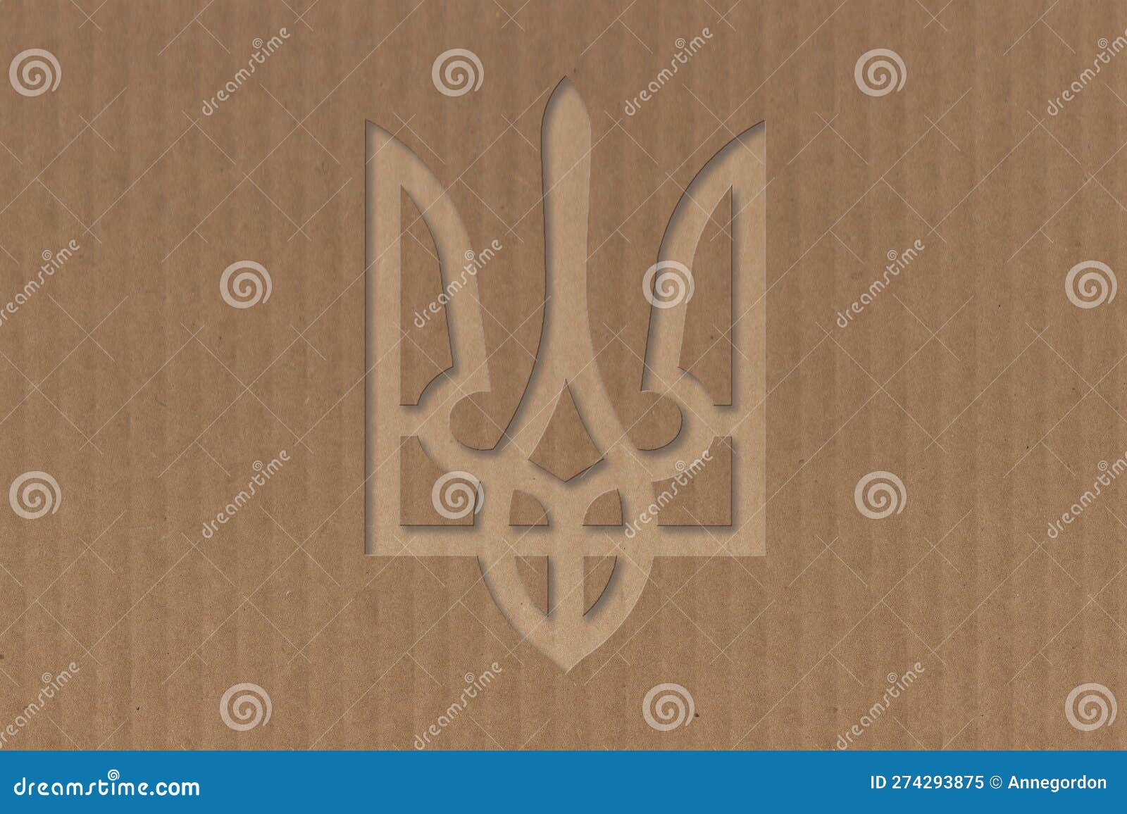 coat of arms of ukraine cut out on cardboard
