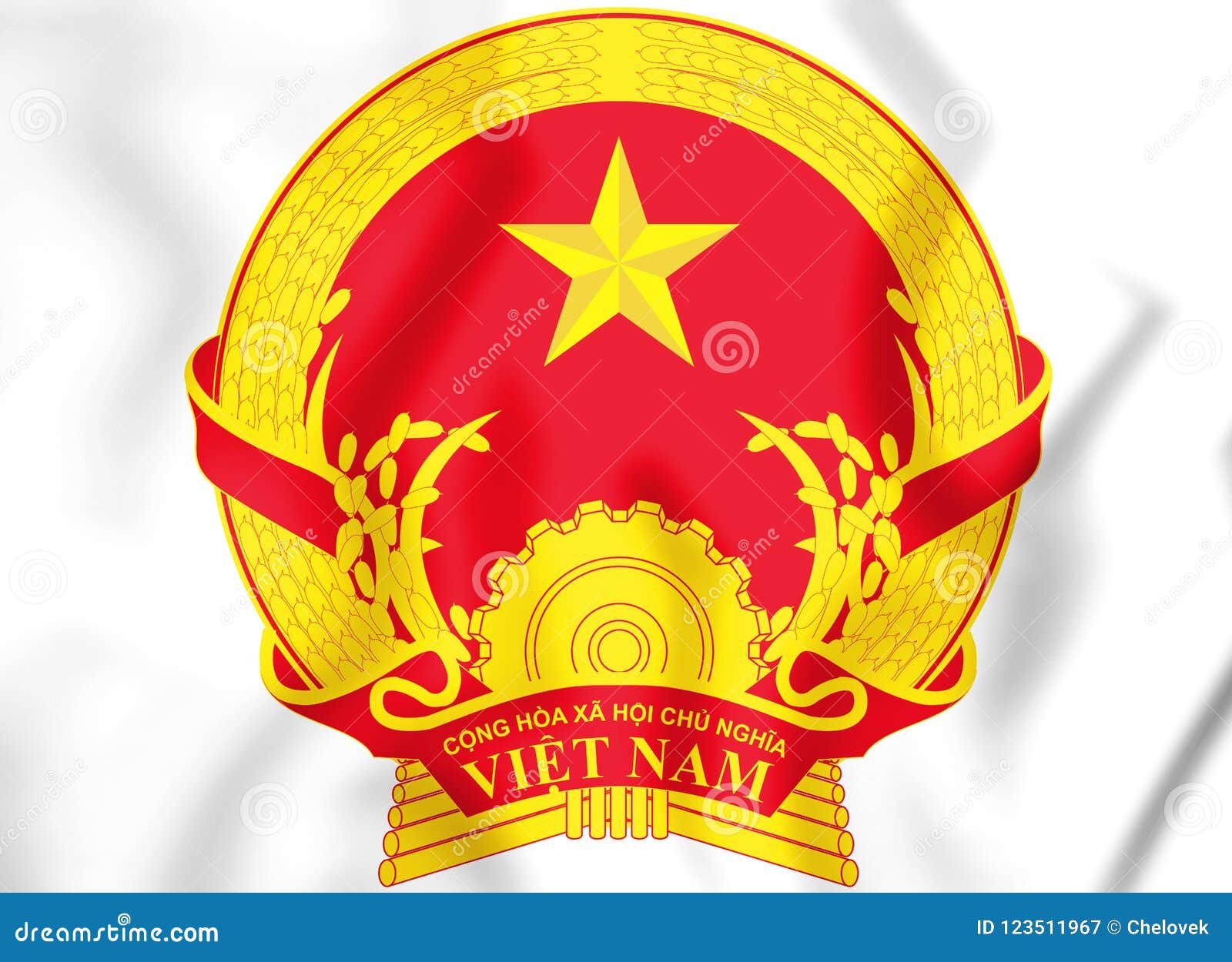 Download Coat Of Arms Of The Vietnam. Stock Illustration - Illustration of cartoon, fabric: 123511967