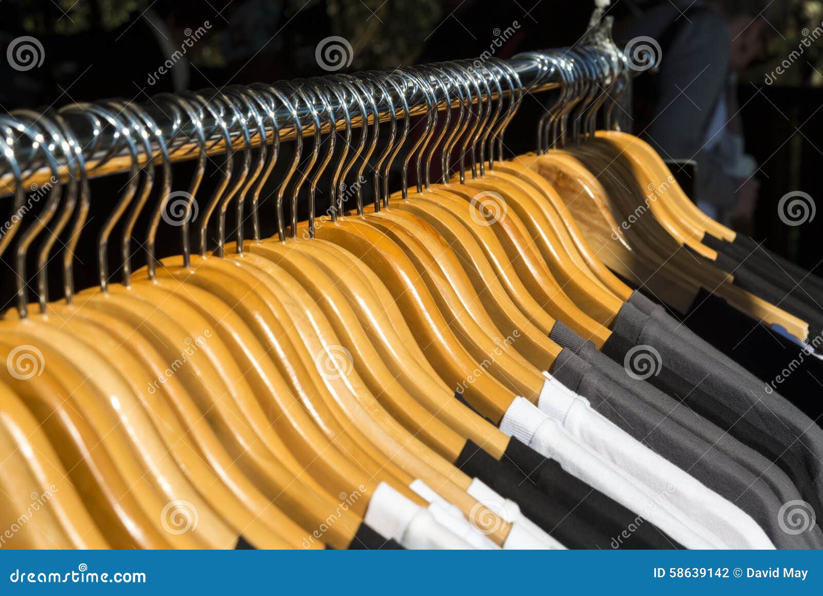 Coat Hangers Clothes Detail Close Up Stock Photo - Image of metal ...