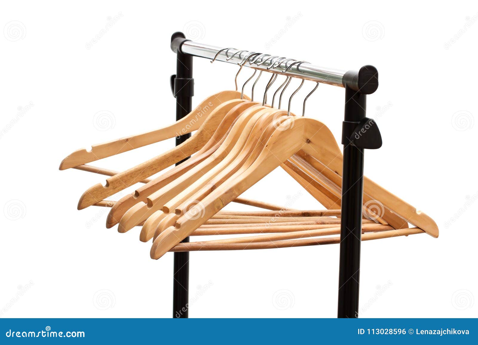 Coat Hangers on a Clothes Rack Stock Photo Image of black, clothing