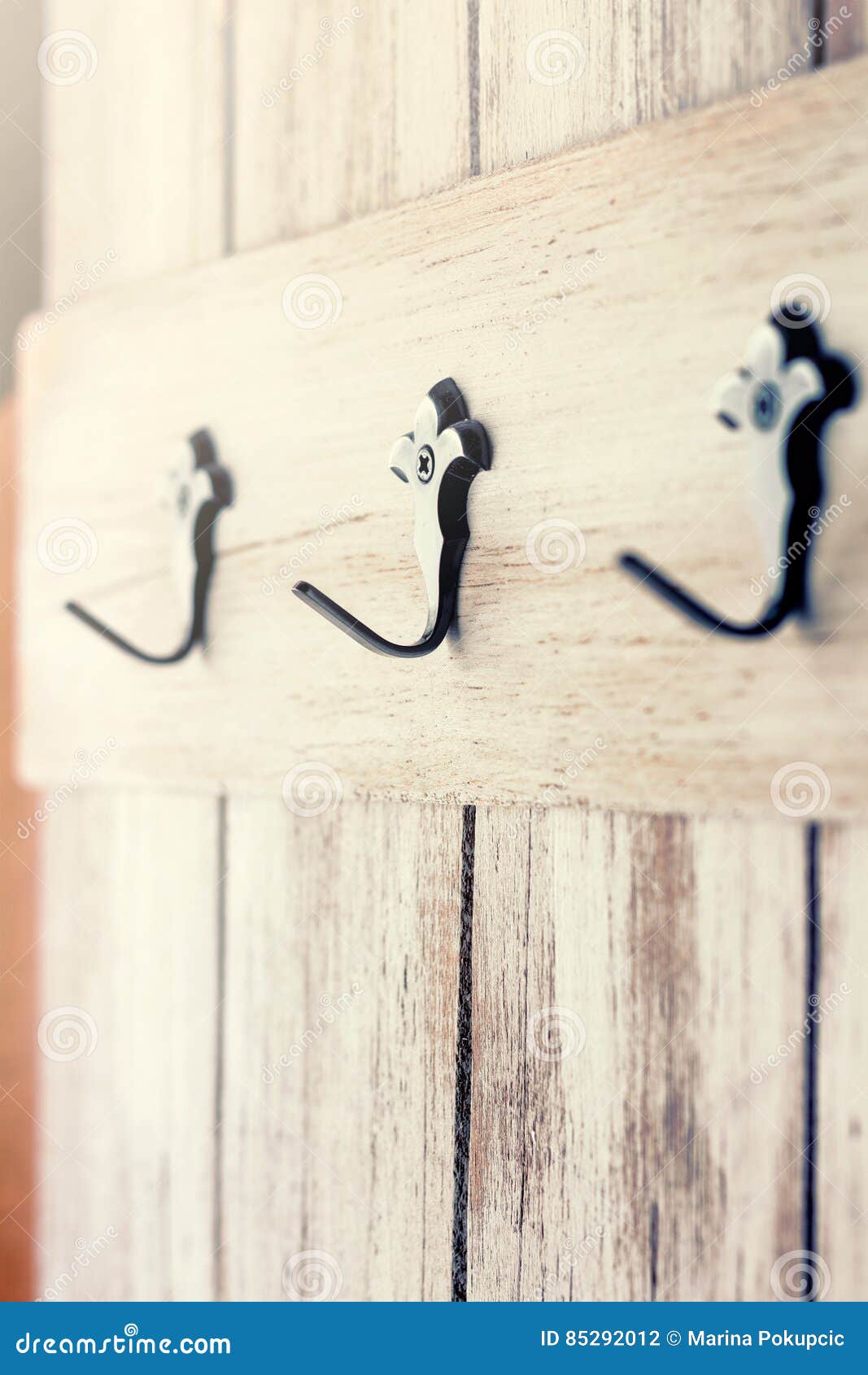 Coat Hangers on an Old Wooden Door Stock Photo Image of design, empty