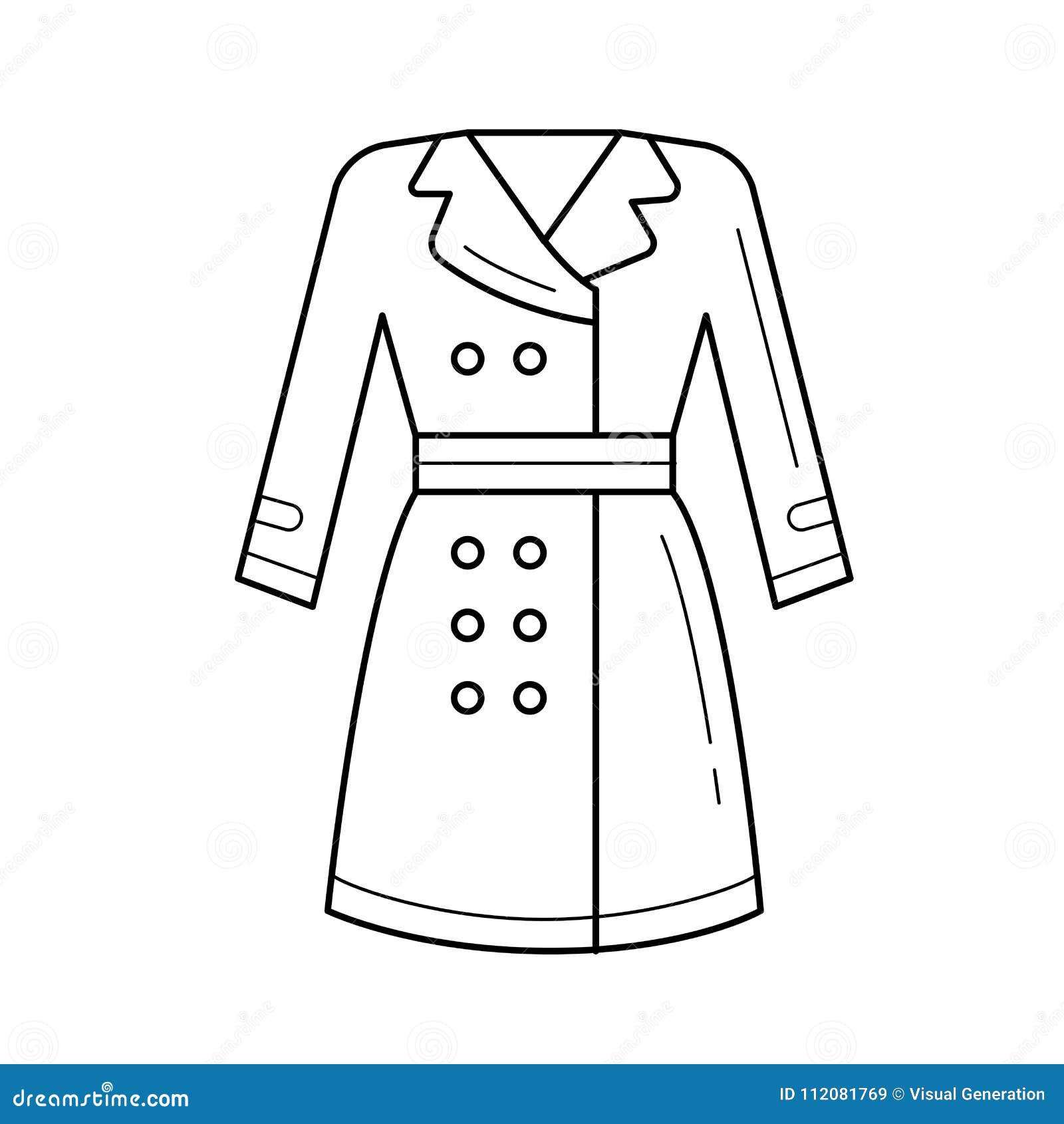 Coat vector line icon. stock vector. Illustration of fashion - 112081769