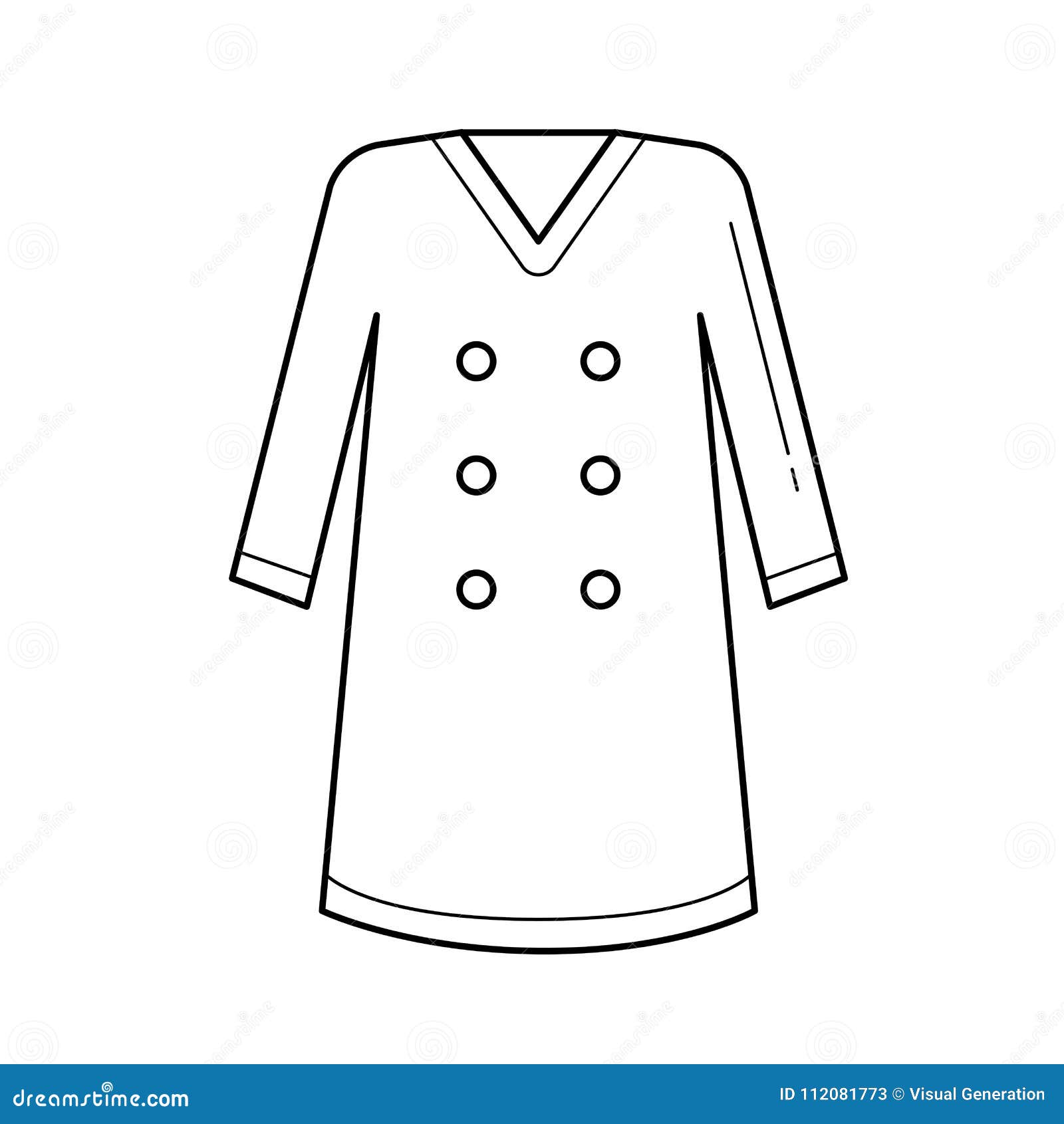 Coat vector line icon. stock vector. Illustration of garment - 112081773