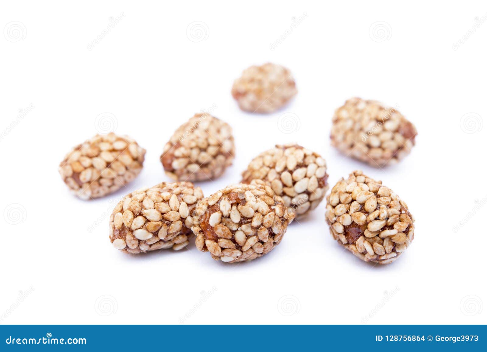 Coated peanuts with sesame stock photo. Image of healthy 128756864