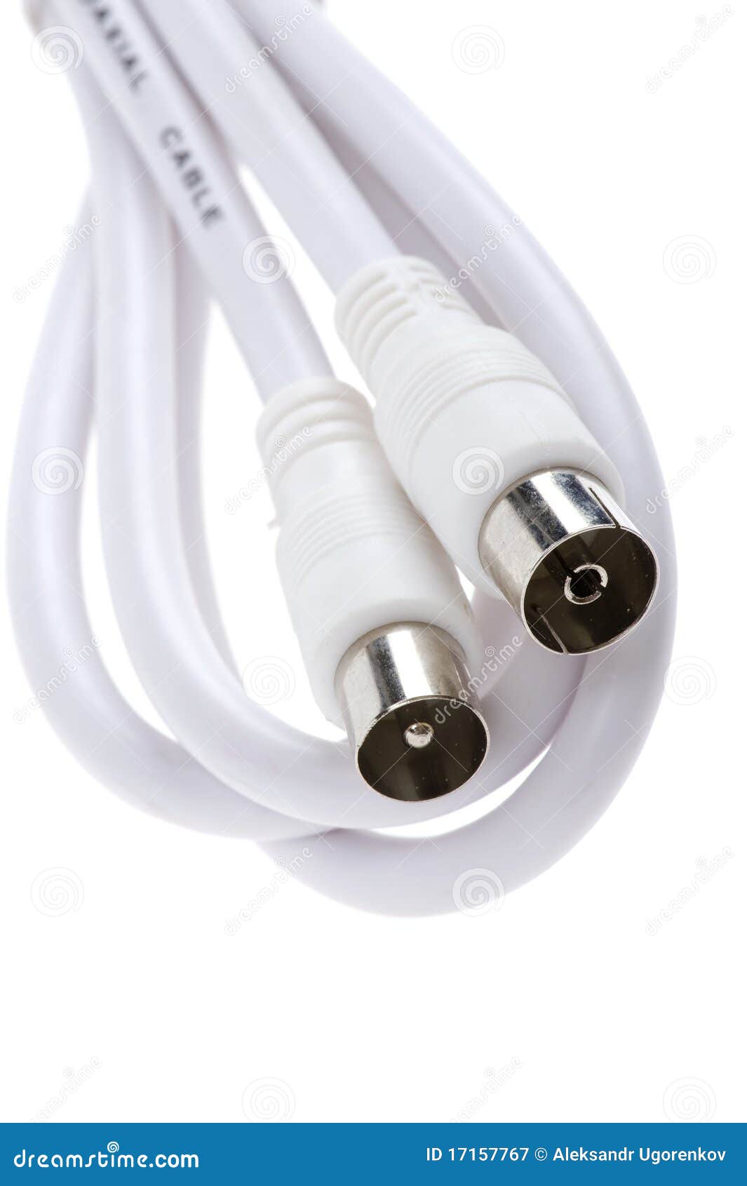 White Coaxial Cable RoyaltyFree Stock Photography