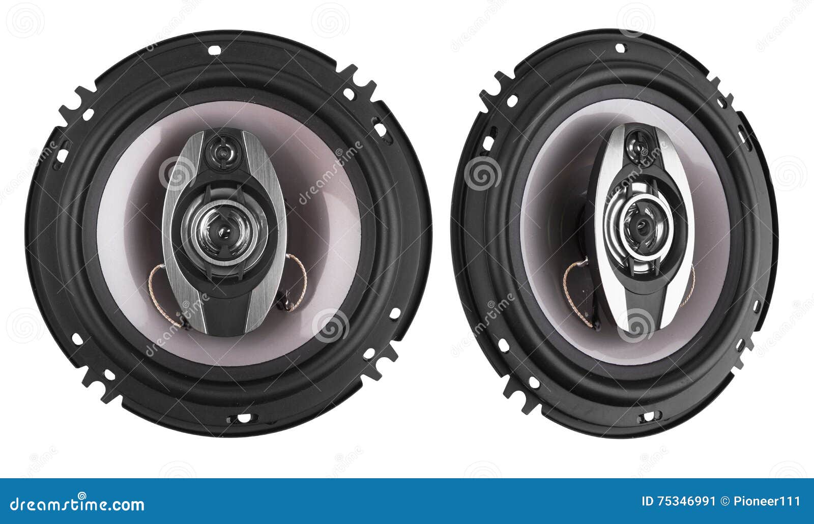 Coaxial car speakers stock image. Image of white, amplifier 75346991