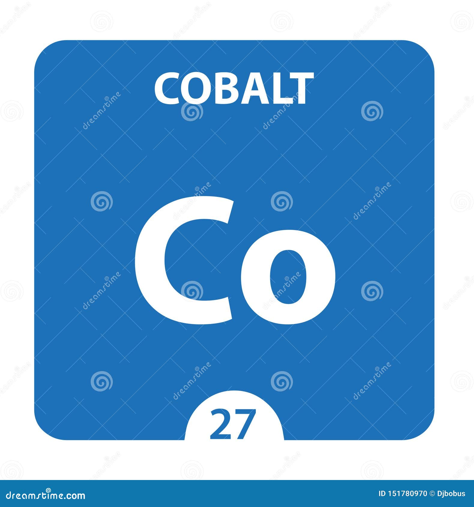 Cobalt symbol. Chemical element of the periodic table. Vector