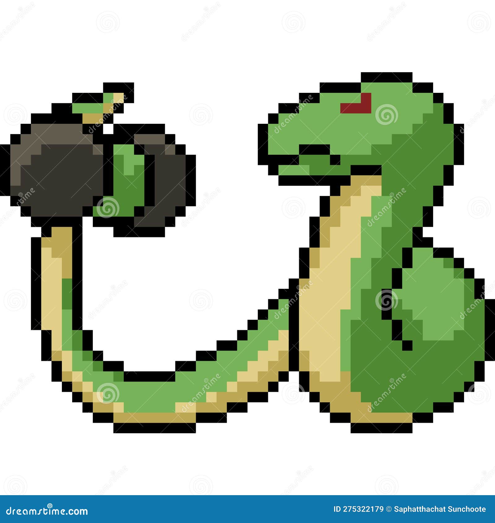 Pixel de 8 bits de cobra animal pixel para ativos de jogos e