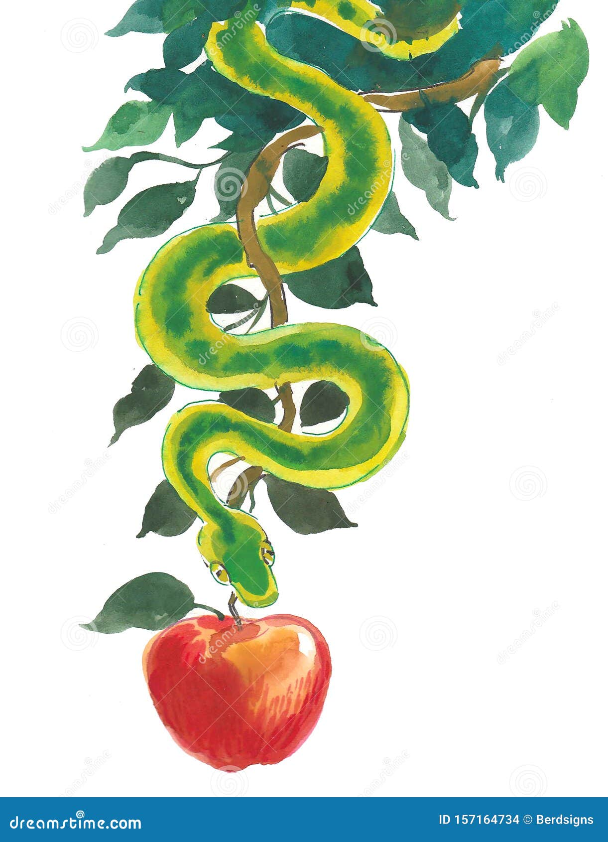 Desenho de Serpente e maçã pintado e colorido por Usuário não registrado o  dia 01 de Agosto do 2010