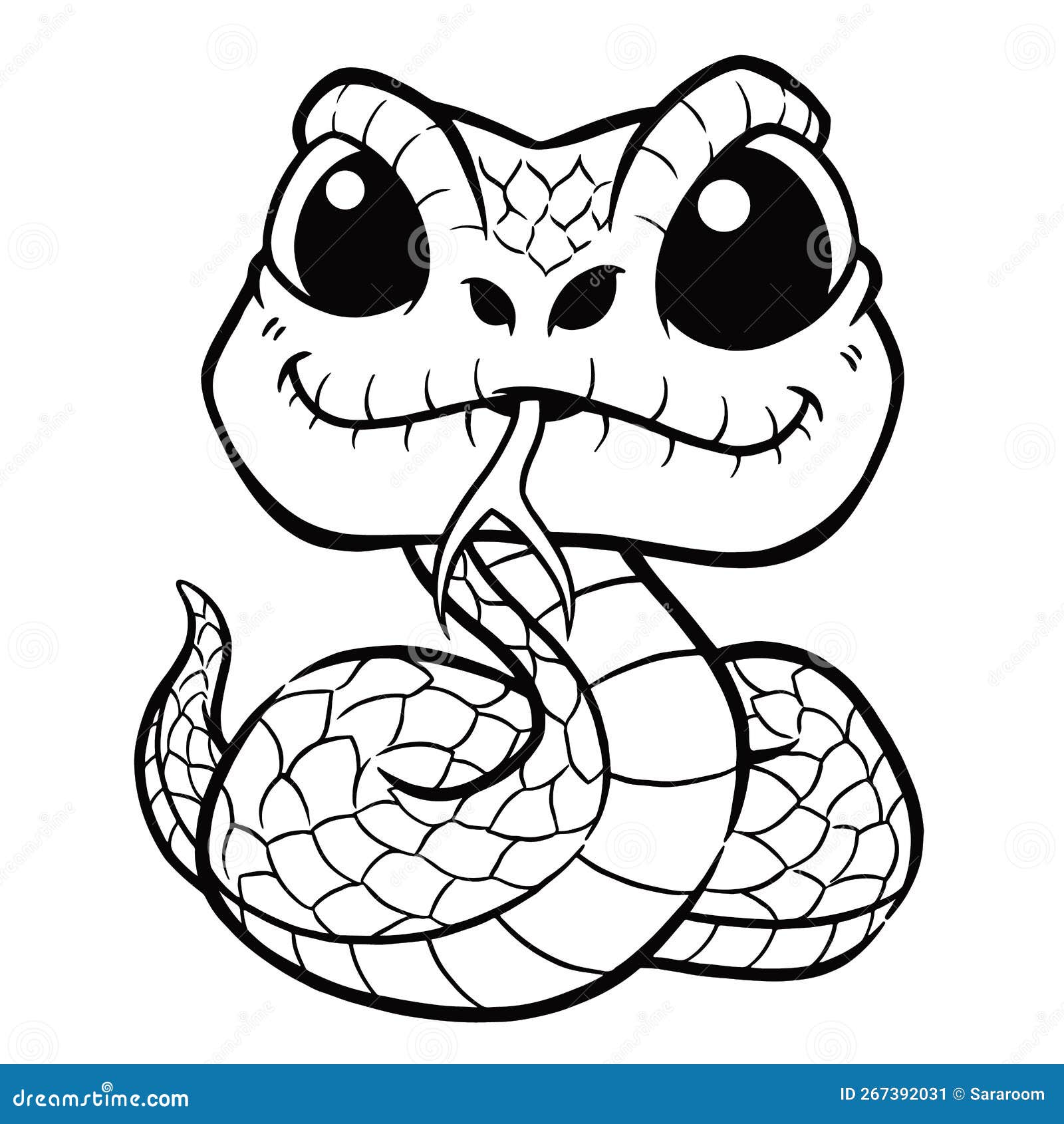 página para colorir com cobra de desenho animado 15391873 Vetor no Vecteezy