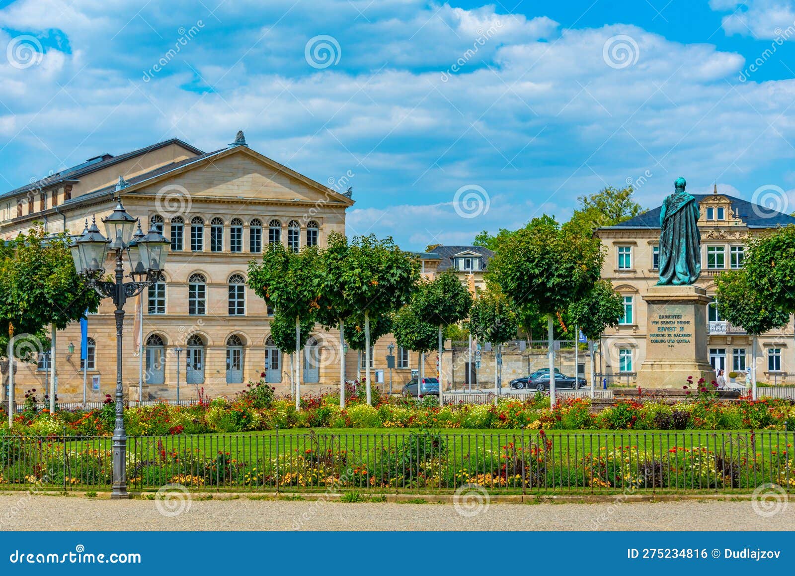 Coburg, Germany, August 10, 2022 Summer Day at Schlossplatz Squ