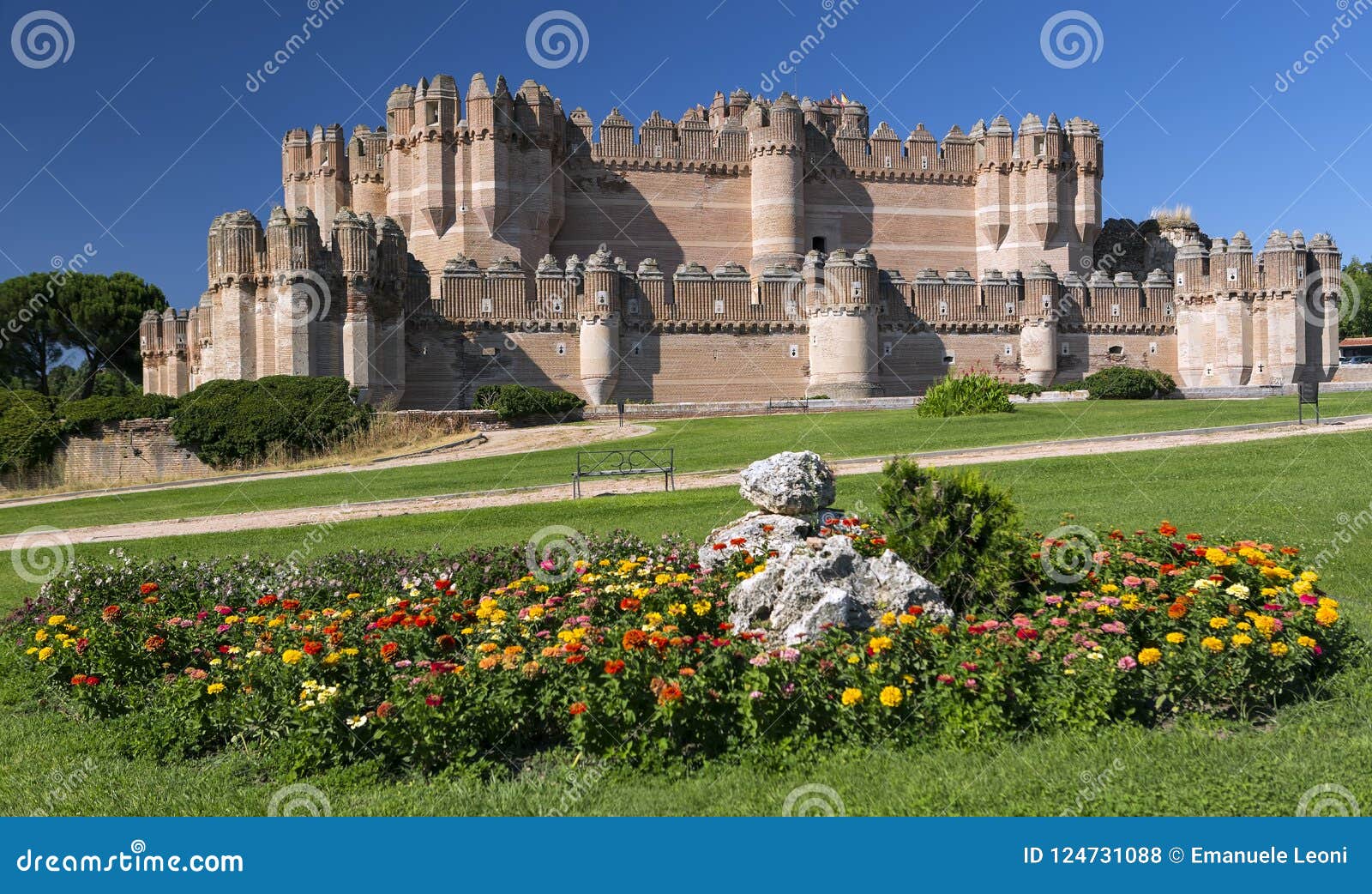 coca castle castillo de coca - 15th century mudejar castle located in the province of segovia, castile and leon, spain.