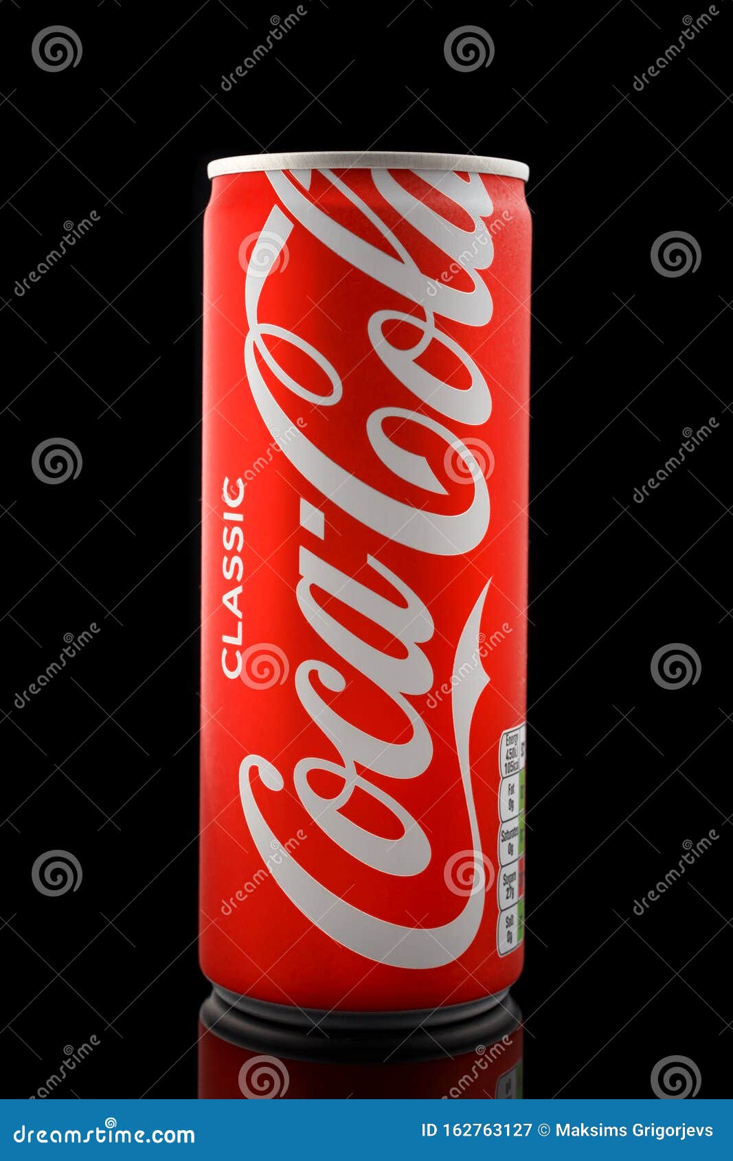 Coca-cola in Aluminium Can on Black Background, Devon, United Kingdom ...