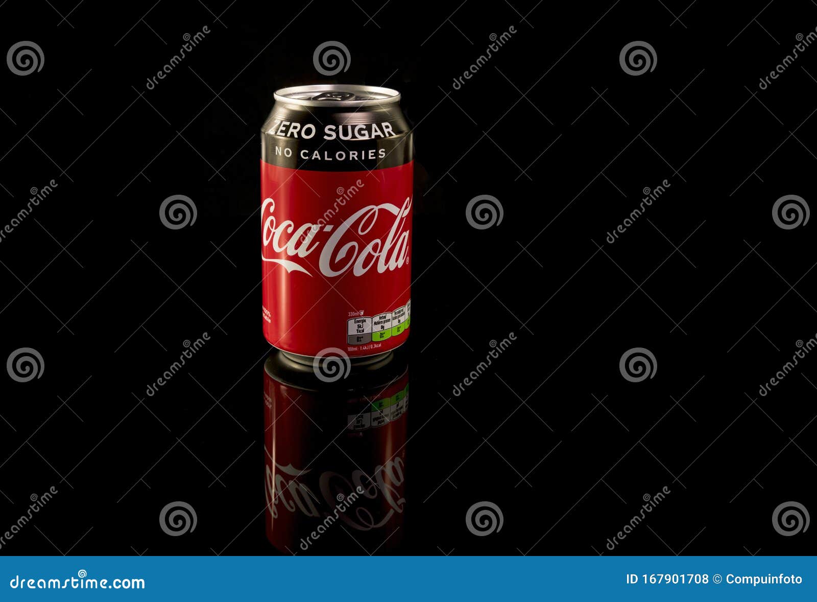 Coca Cola Can on Black Background Editorial Stock Photo - Image of diet ...
