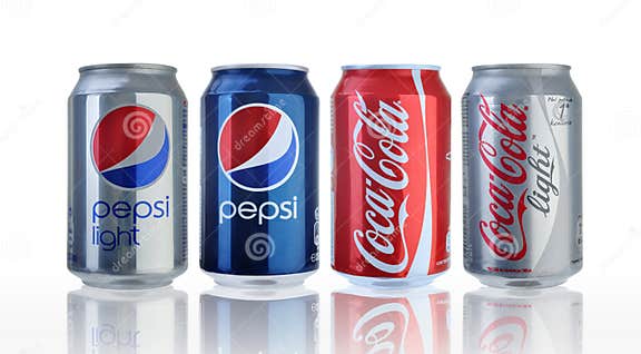 Coca cola and Pepsi cans editorial stock image. Image of cold - 24178529