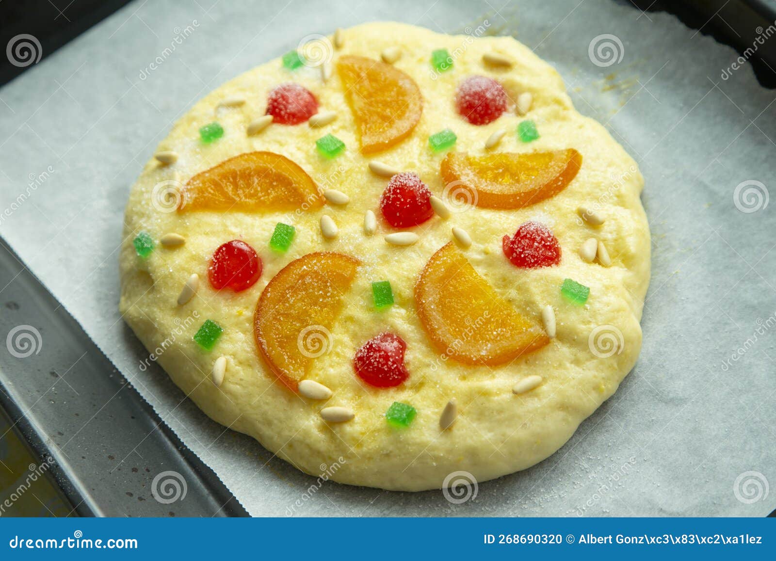 coca de sant joan. traditional san juan cake to celebrate the arrival of summer.