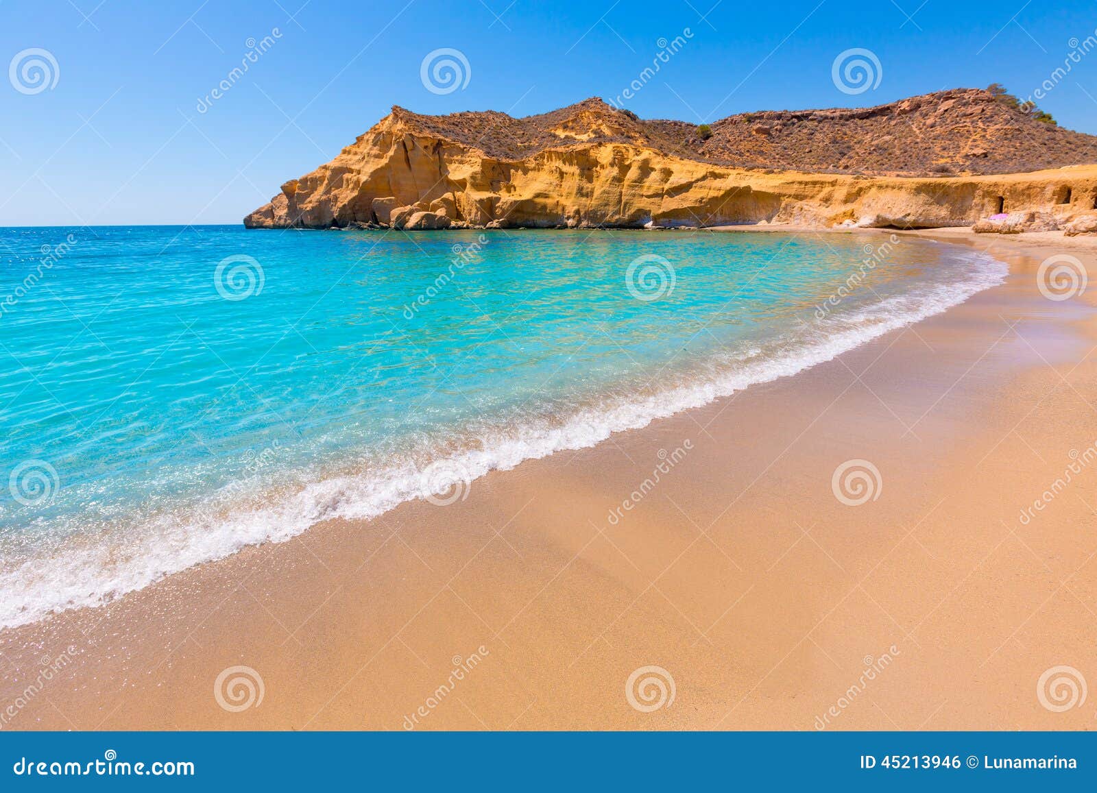 cocedores beach in murcia near aguilas spain