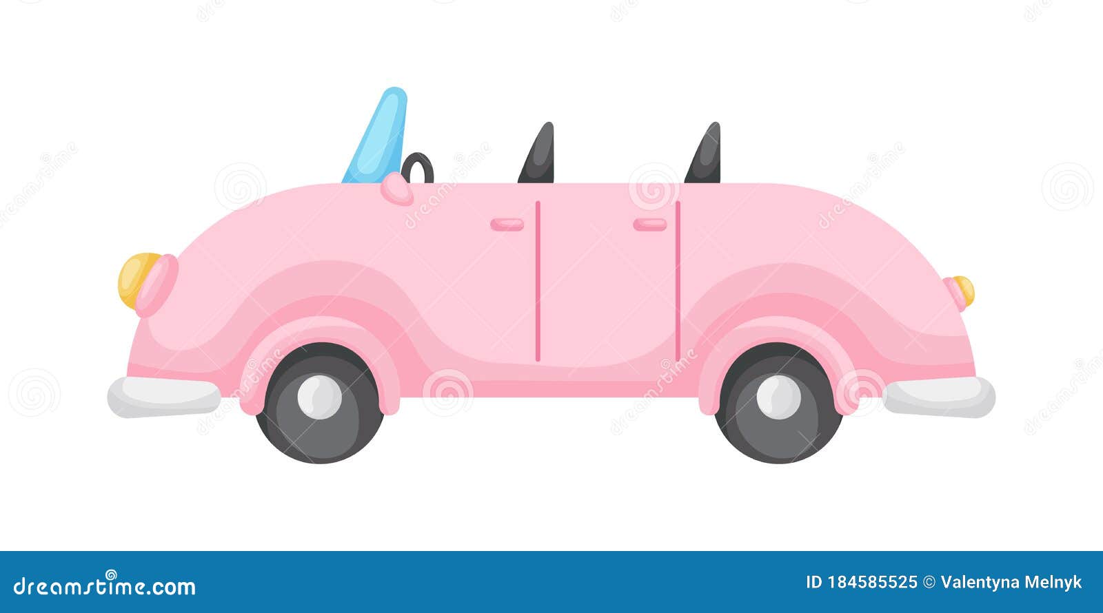 Coche De Dibujos Animados Rosa Aislado Sobre Fondo Blanco Color De Fondo De  Automóvil Estilo Plano Diseño Simple Ilustración del Vector - Ilustración  de tarjetas, elemento: 184585525