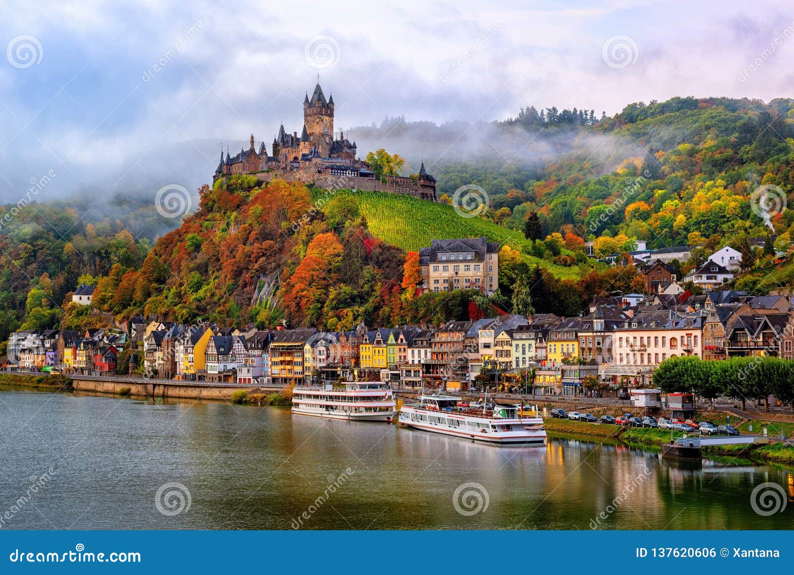 cochem, a beautiful historical town on romantic moselle river, germany