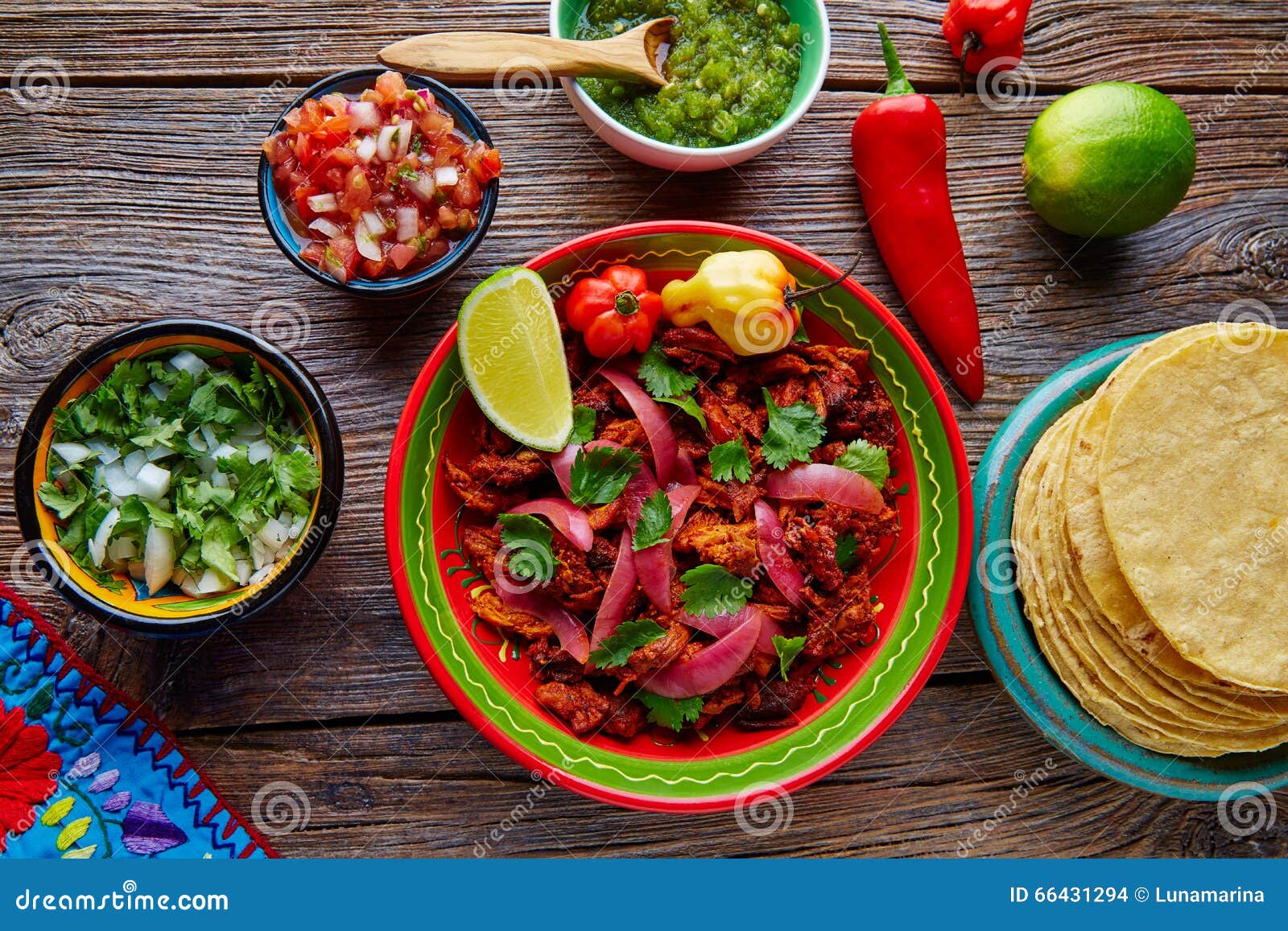 cochinita pibil mexican platillo food with red onion