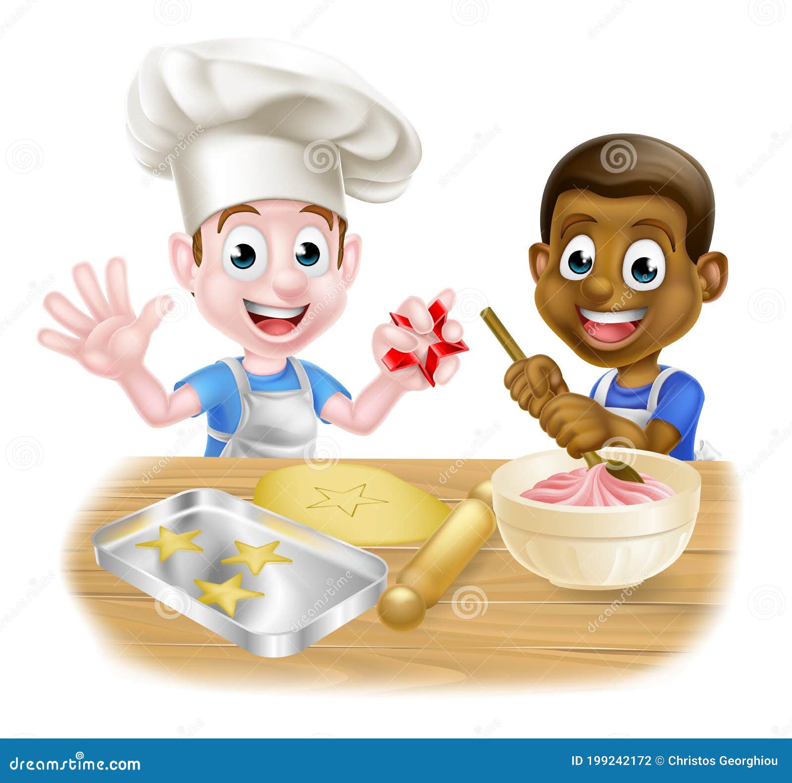 Cocina De Chefs De Dibujos Animados Ilustración del Vector - Ilustración de  feliz, negro: 199242172