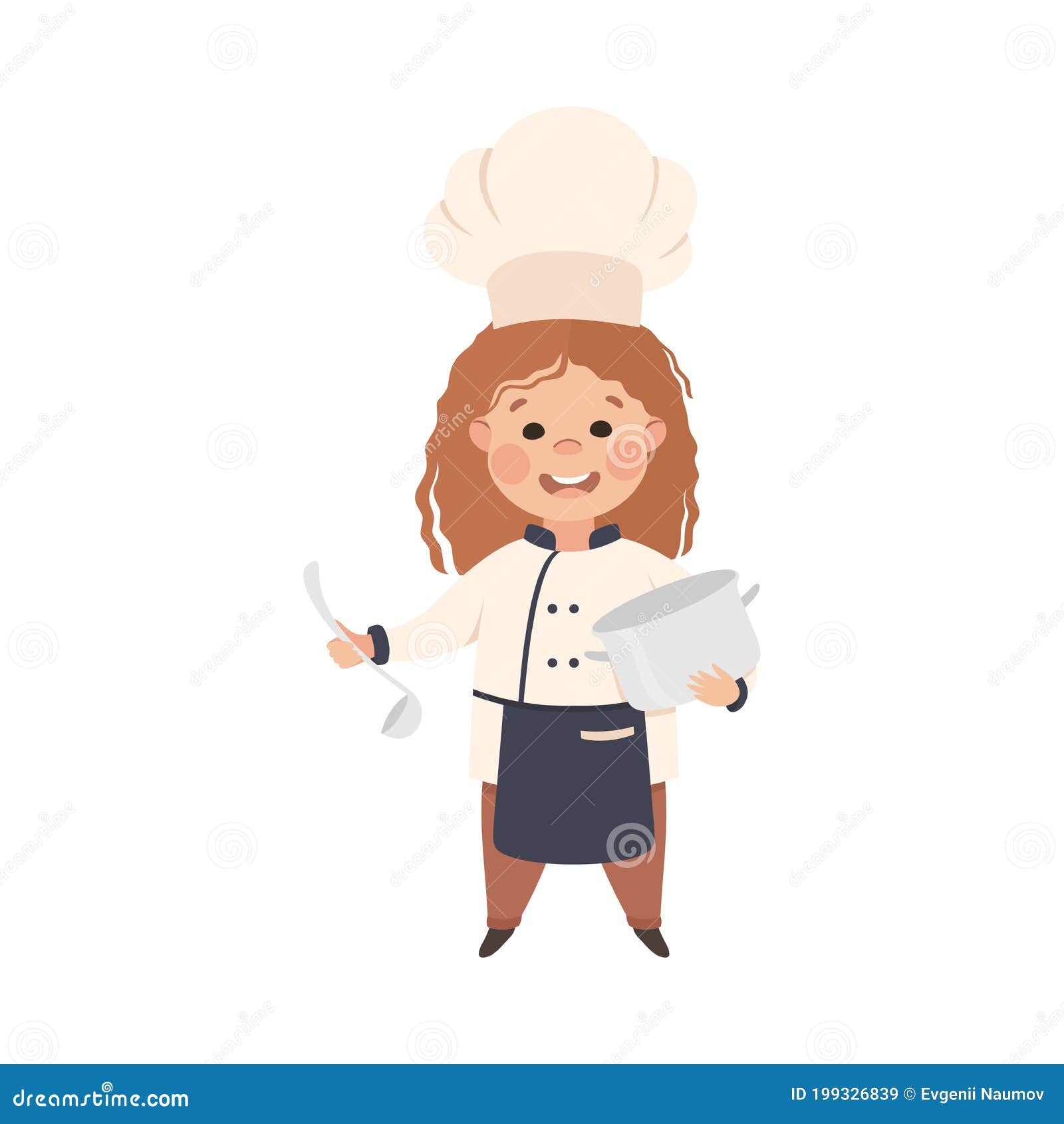 Cocina De Cocina Con Pan Y Ladle, Niño Con Uniforme De Chef Cocina Con  Vectores De Dibujos Animados De Cocina Ilustración Ilustración del Vector -  Ilustración de muchacha, cabrito: 199326839
