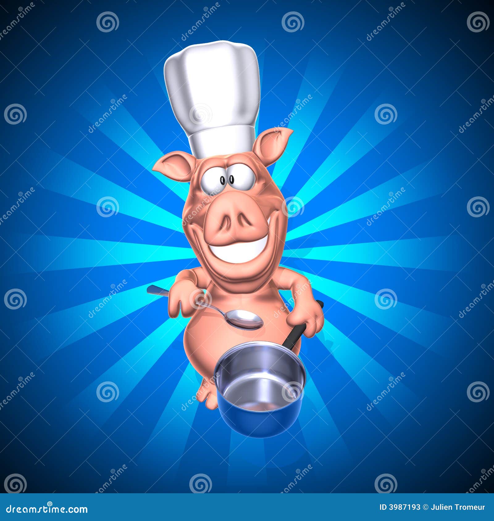 Cocinero del cerdo stock de ilustración. Ilustración de salchicha - 3987193