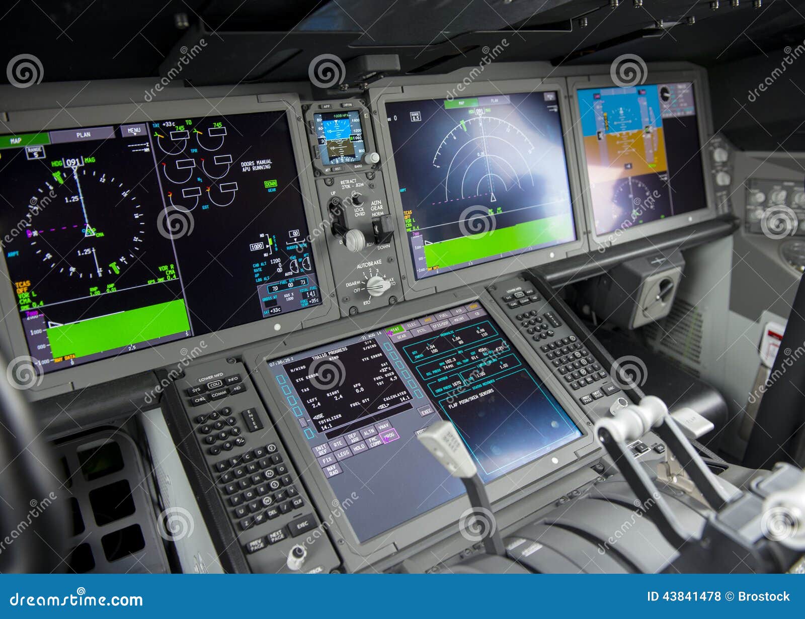 modern full-color flat-panel display screens called a glass cockpit in stock