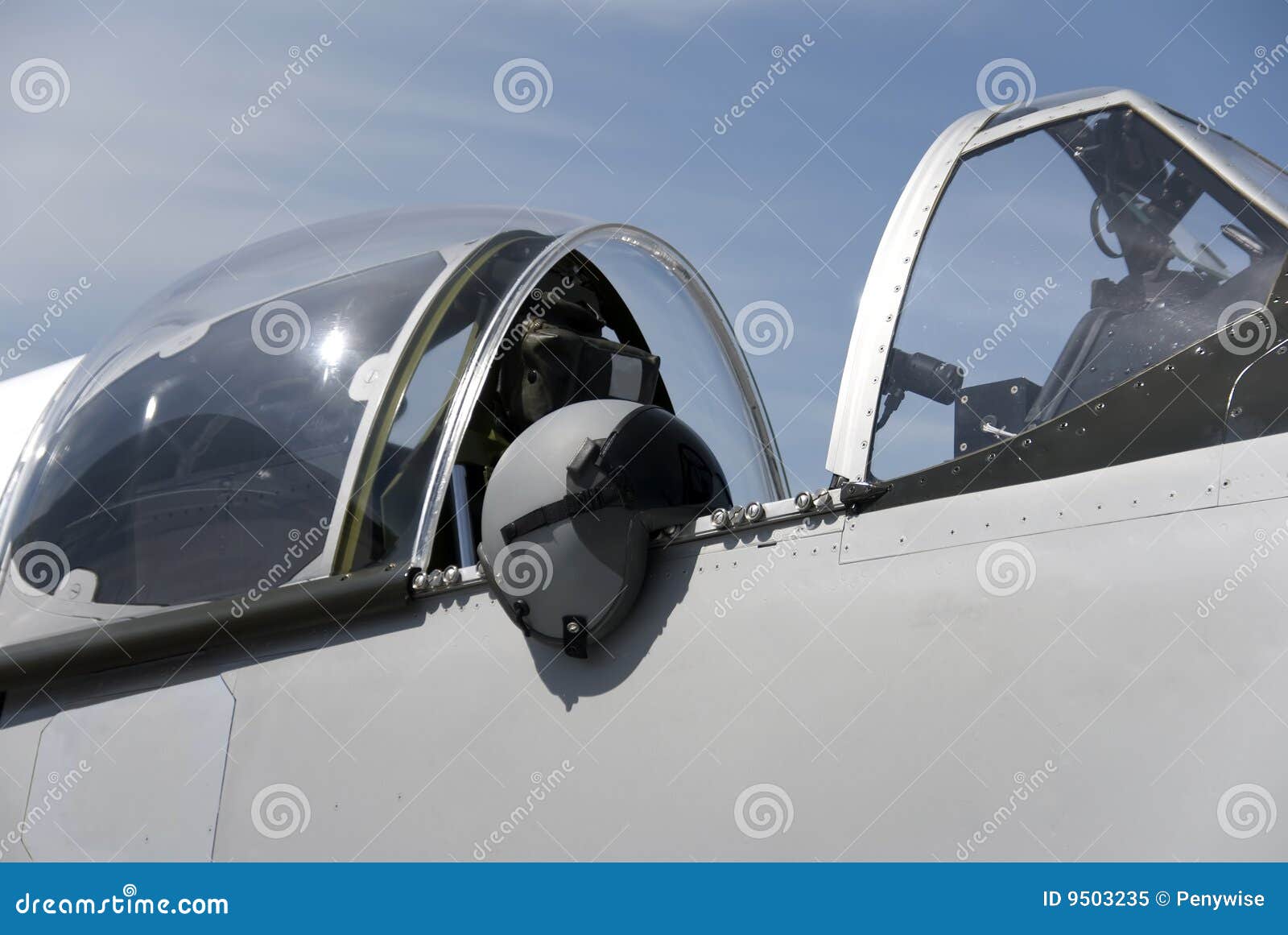 Cockpit and flight helmet stock image. Image of flying 9503235