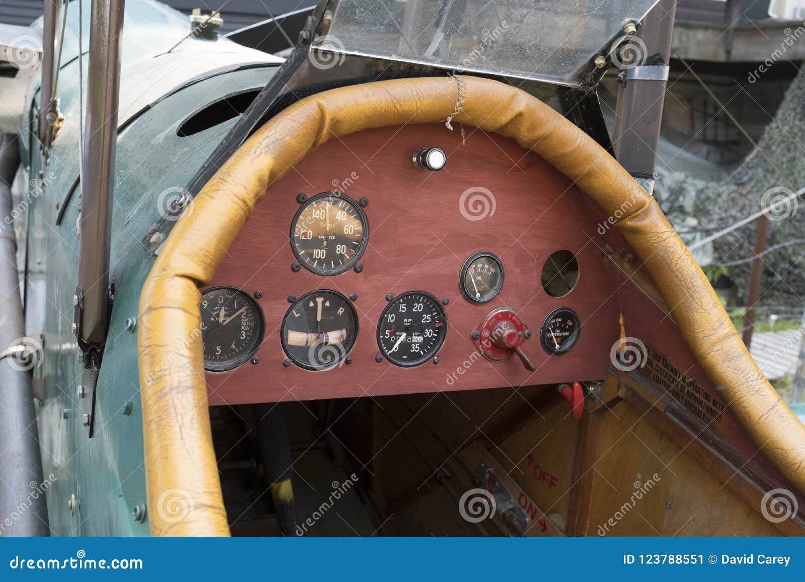 Cockpit Of Se5 Replica Of A Royal Air Force Biplane Editorial Photo