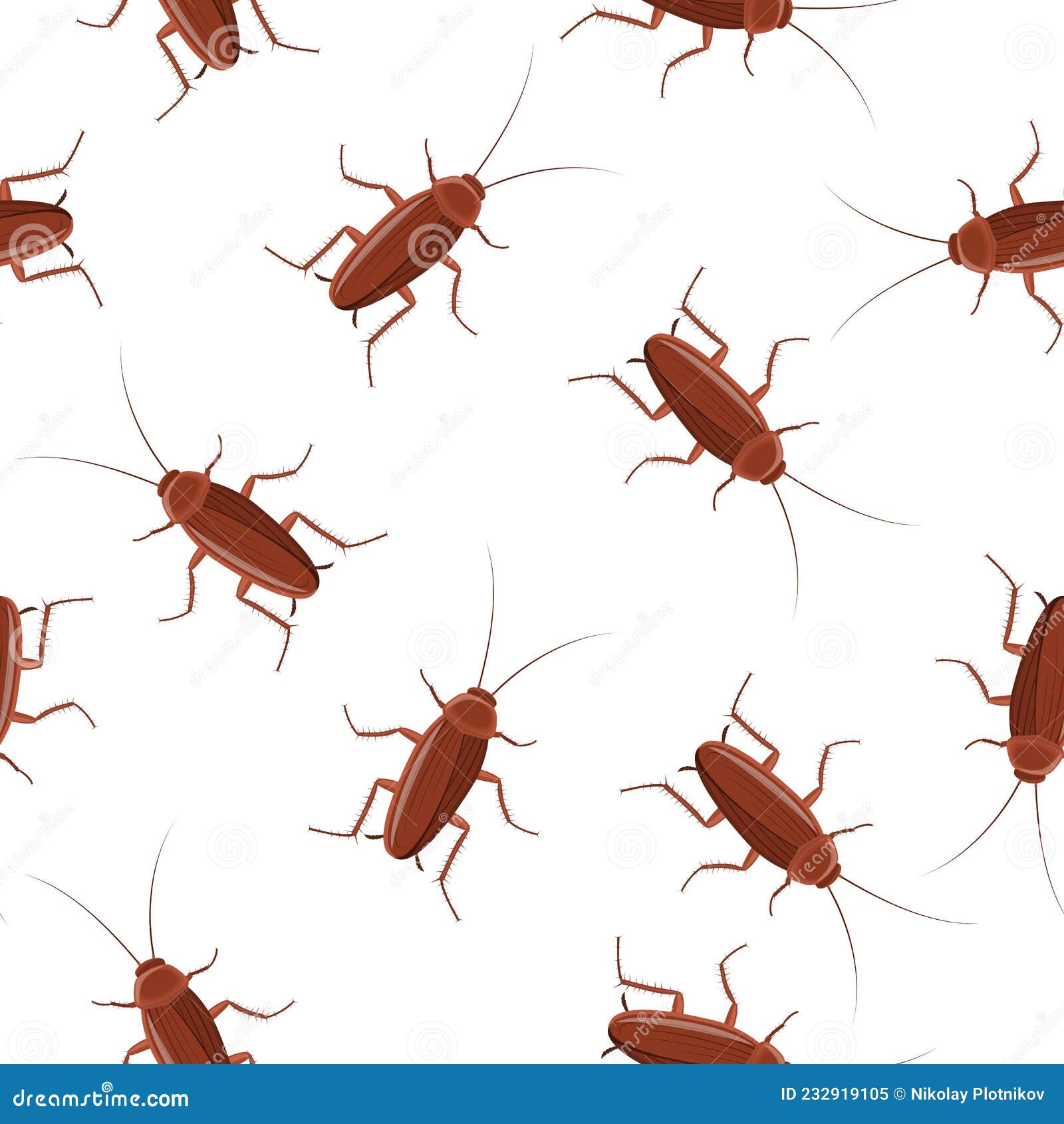 Cockroach wallpaper on white background Royalty Free Vector