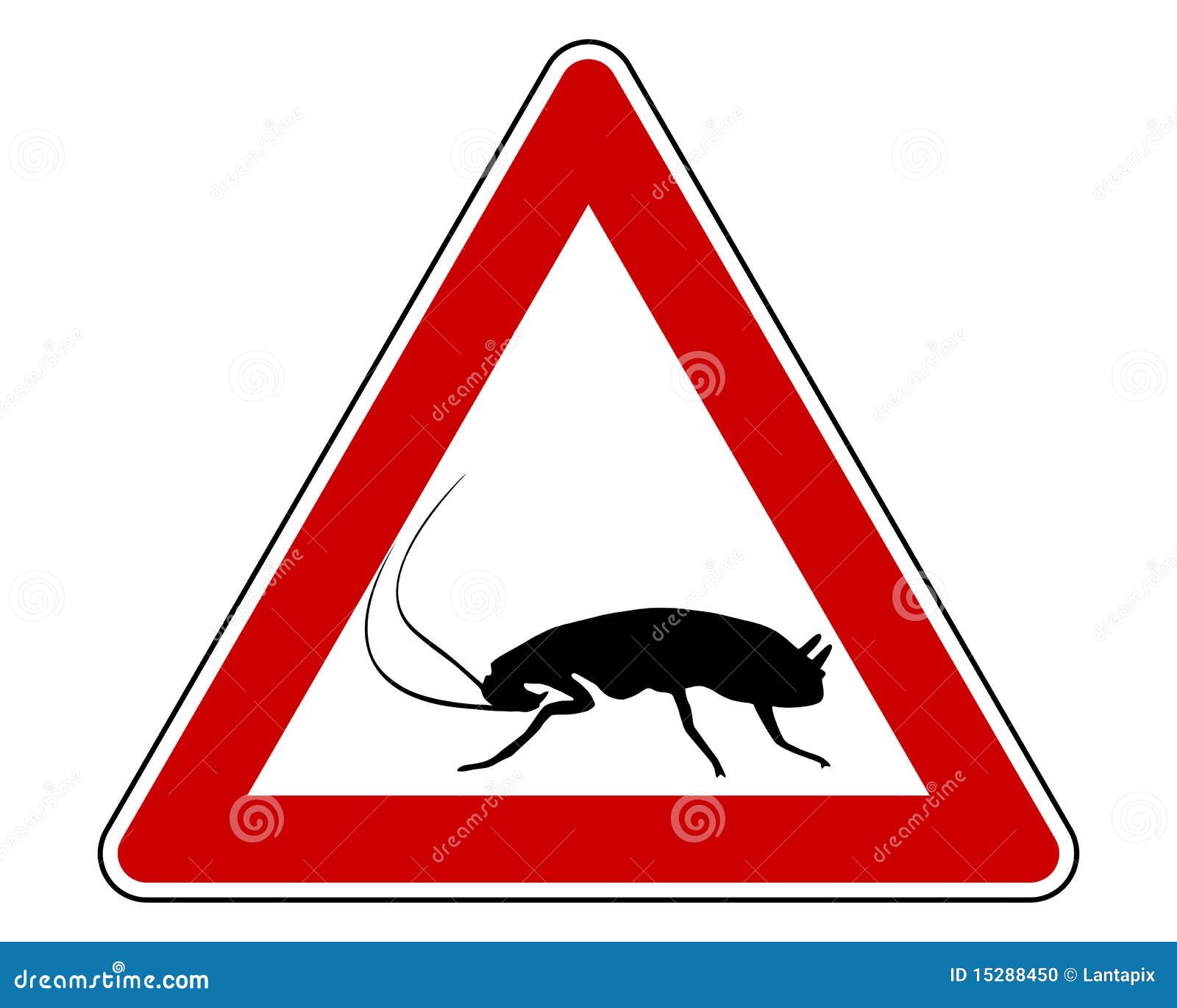 Cockroach warning sign stock vector. Image of background 15288450