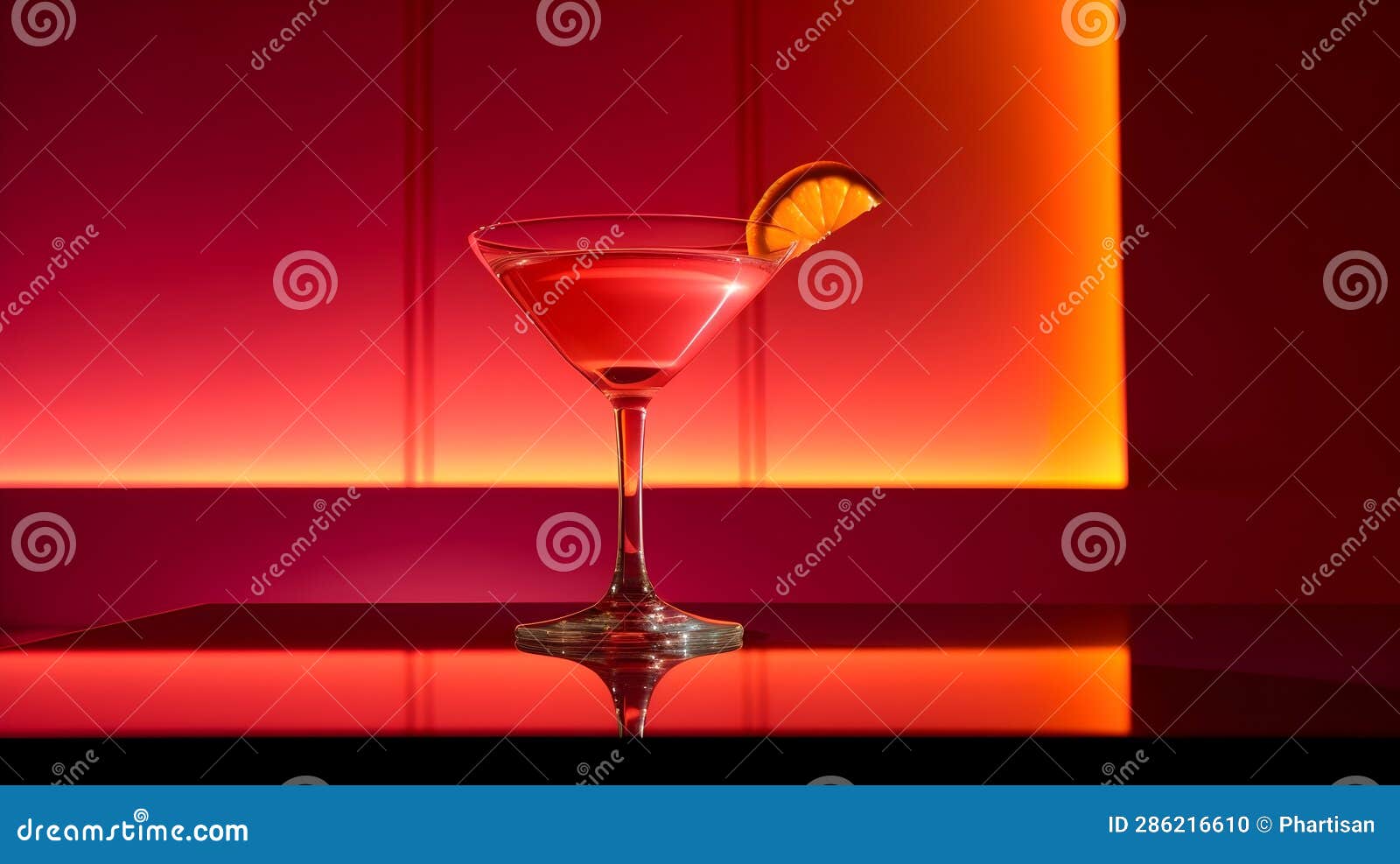 Cocktail on the Bar of a Cool Modern Nightclub Stock Illustration ...