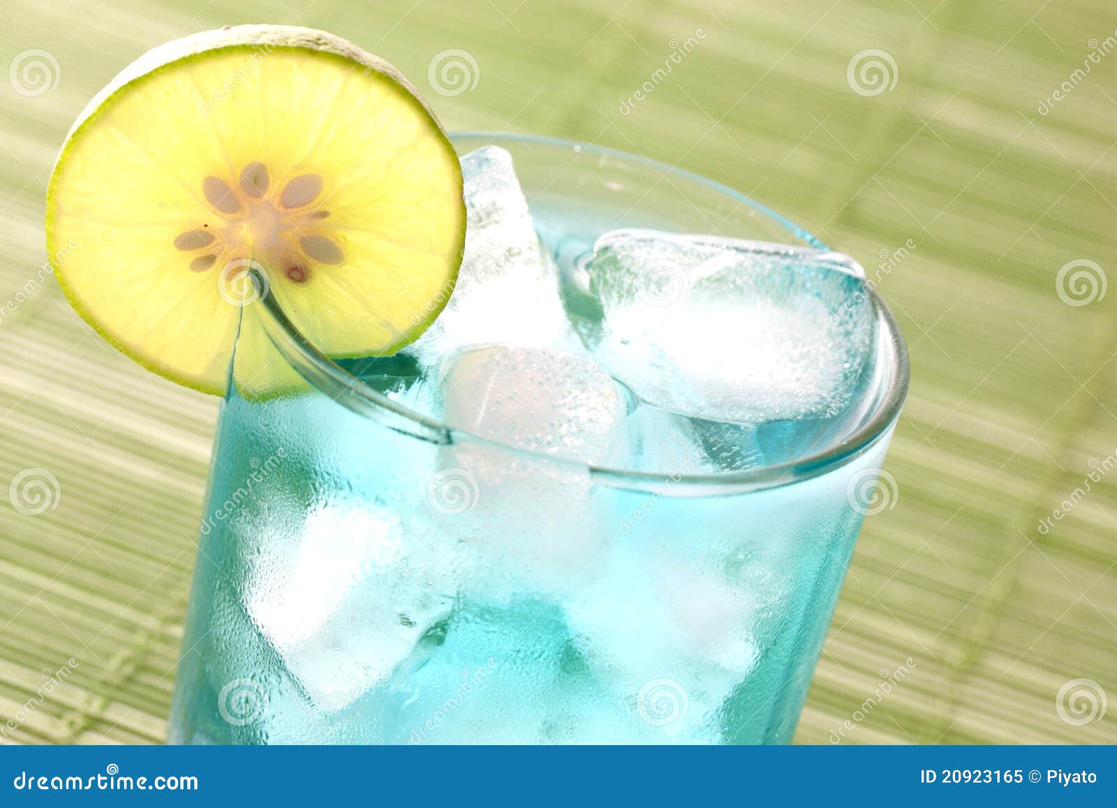 Cocktail Blue Curacao with Lemon Stock Image Image of martini