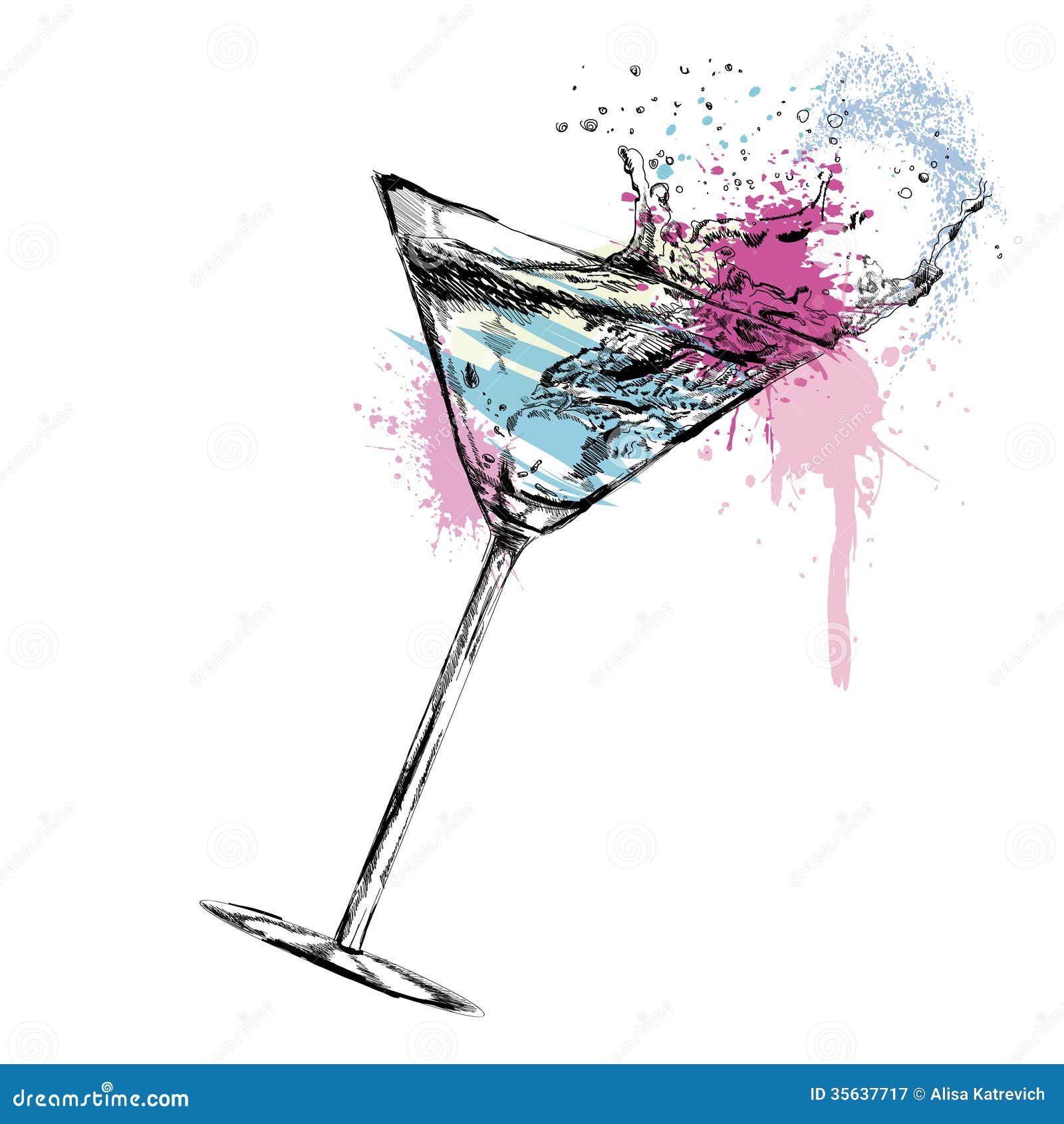 Cocktail De Martini Avec. Illustration De Vecteur Illustration de