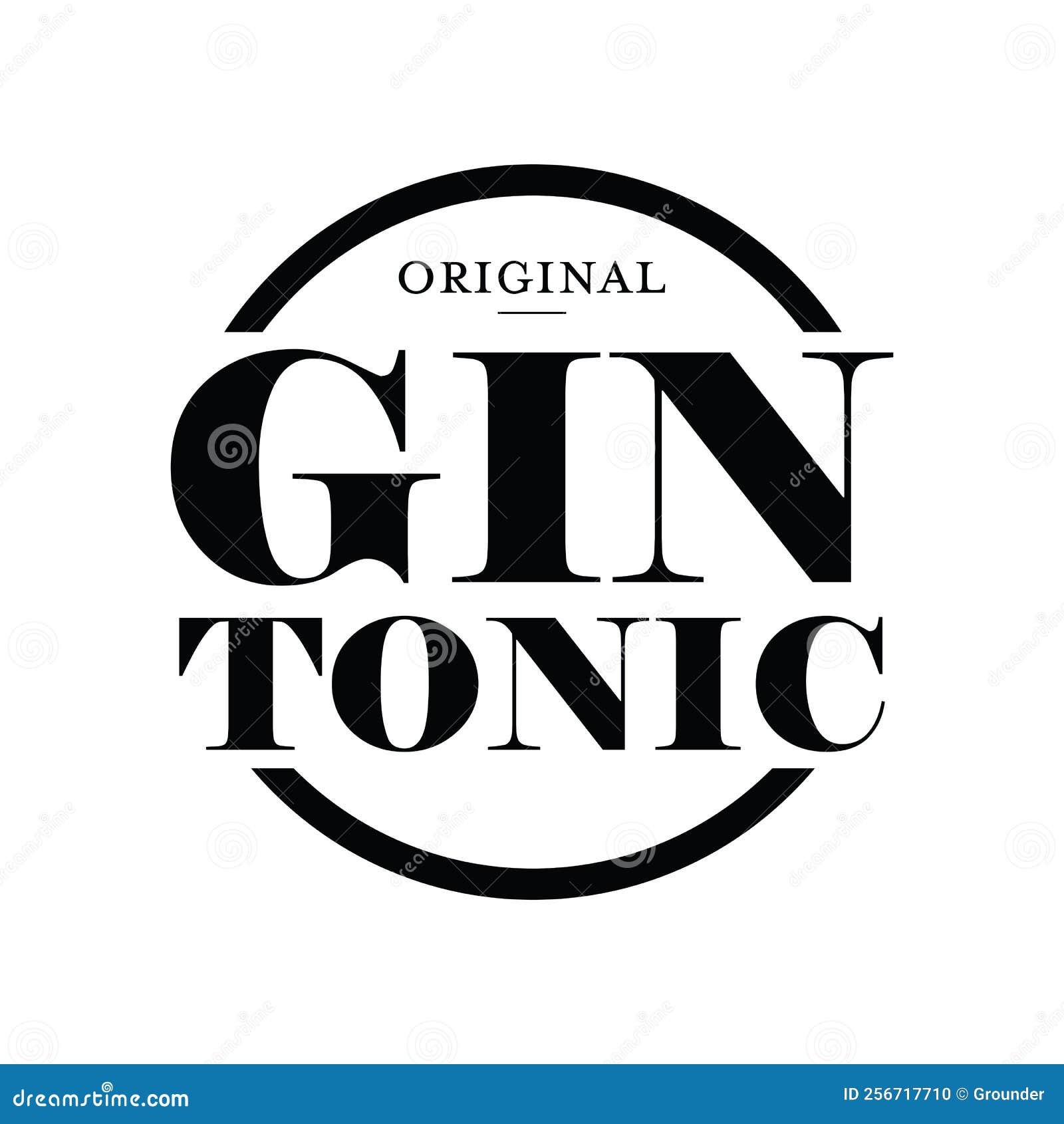 Cocktail Gin Tonic Vintage Sign Vector Illustration