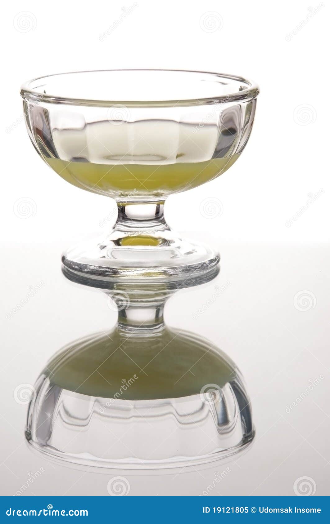 Cocktail in the Glass with Mirror Reflaection Stock Image Image of