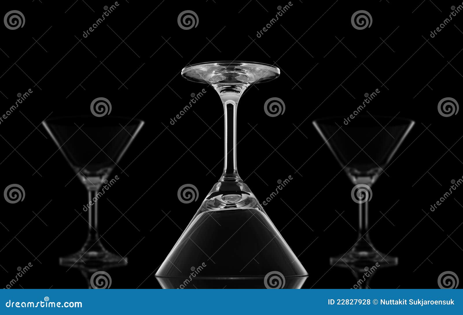 Cocktail Glasses Upside Down on Black Stock Photo Image of beverage