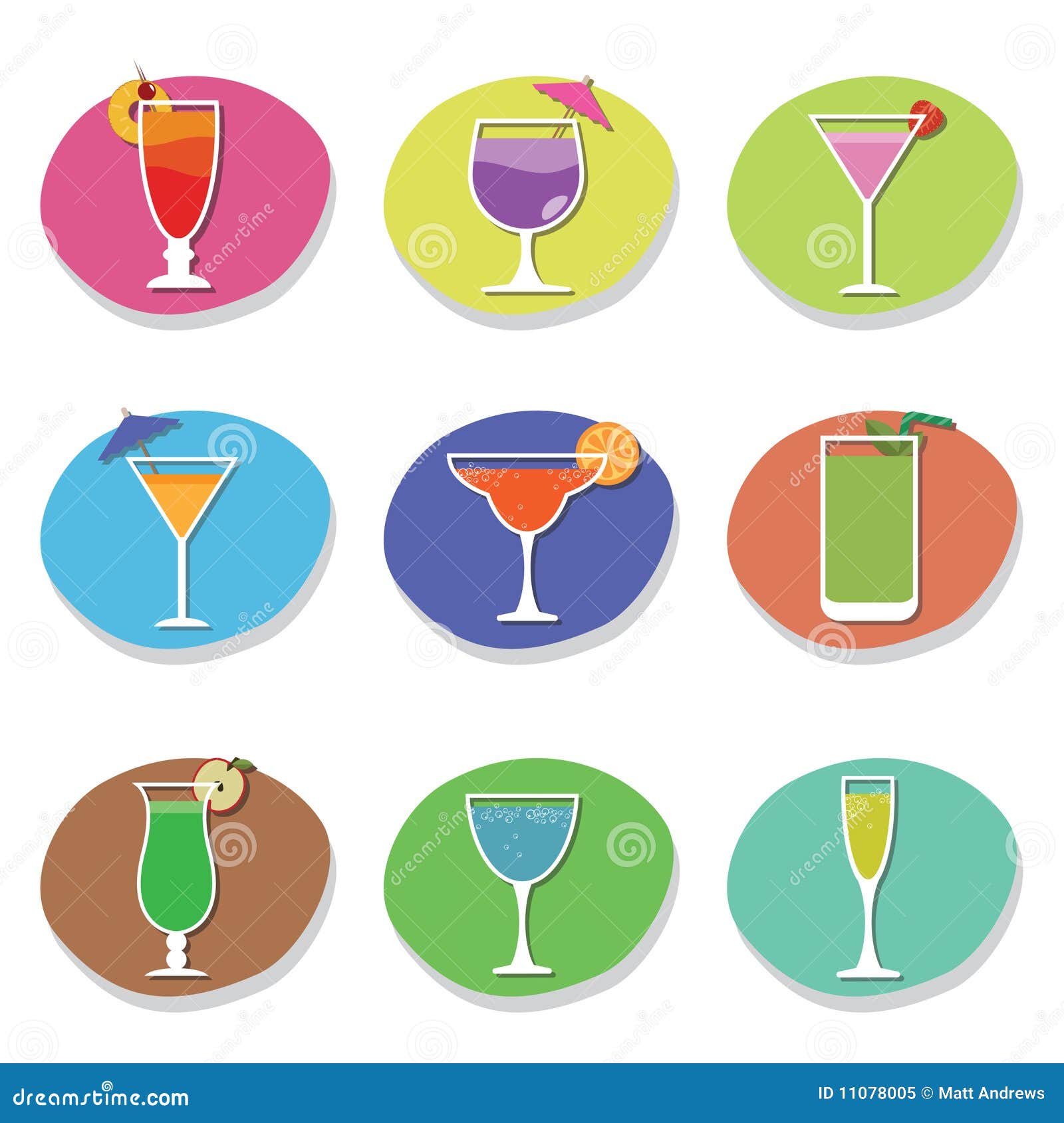 Cocktail icons stock vector. Illustration of alcohol 11078005