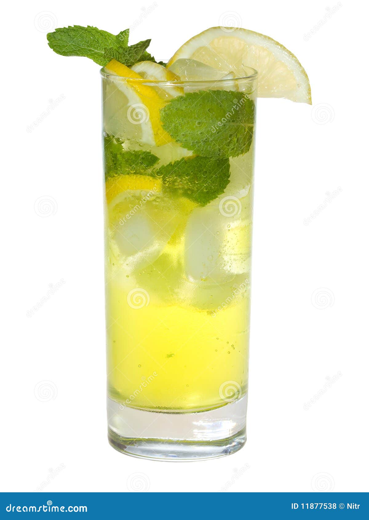 Cocktail with Lemon and Mint Stock Photo Image of party, reflection